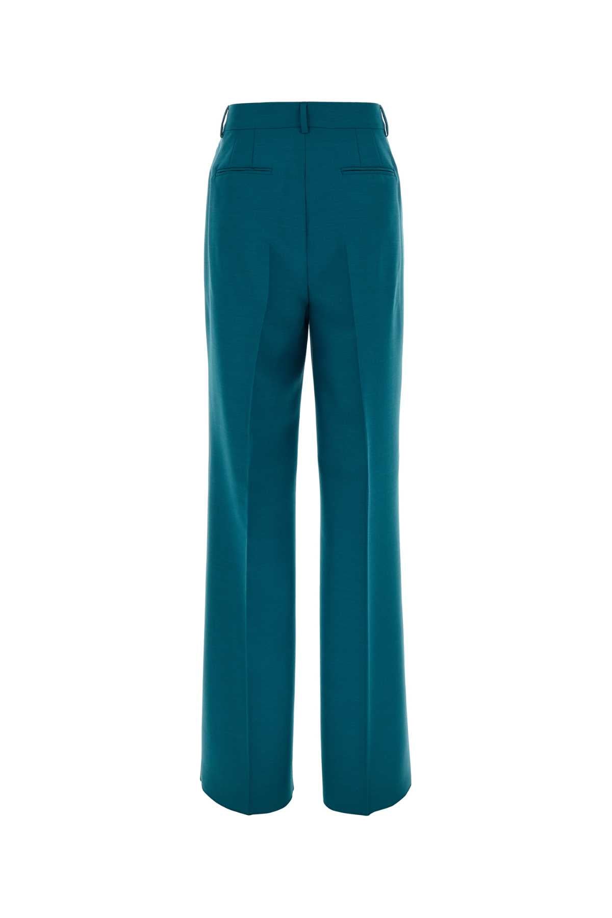 Max Mara Women Petrol Blue Wool Blend Talco Pant MAX MARA