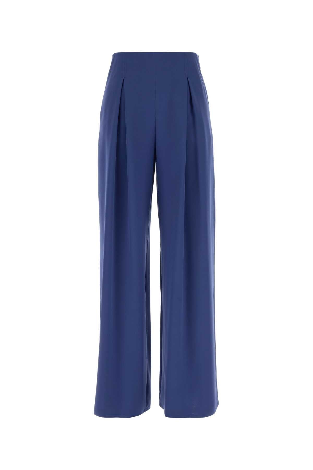 Max Mara Women Blue Stretch Satin Palude Palazzo Pant MAX MARA