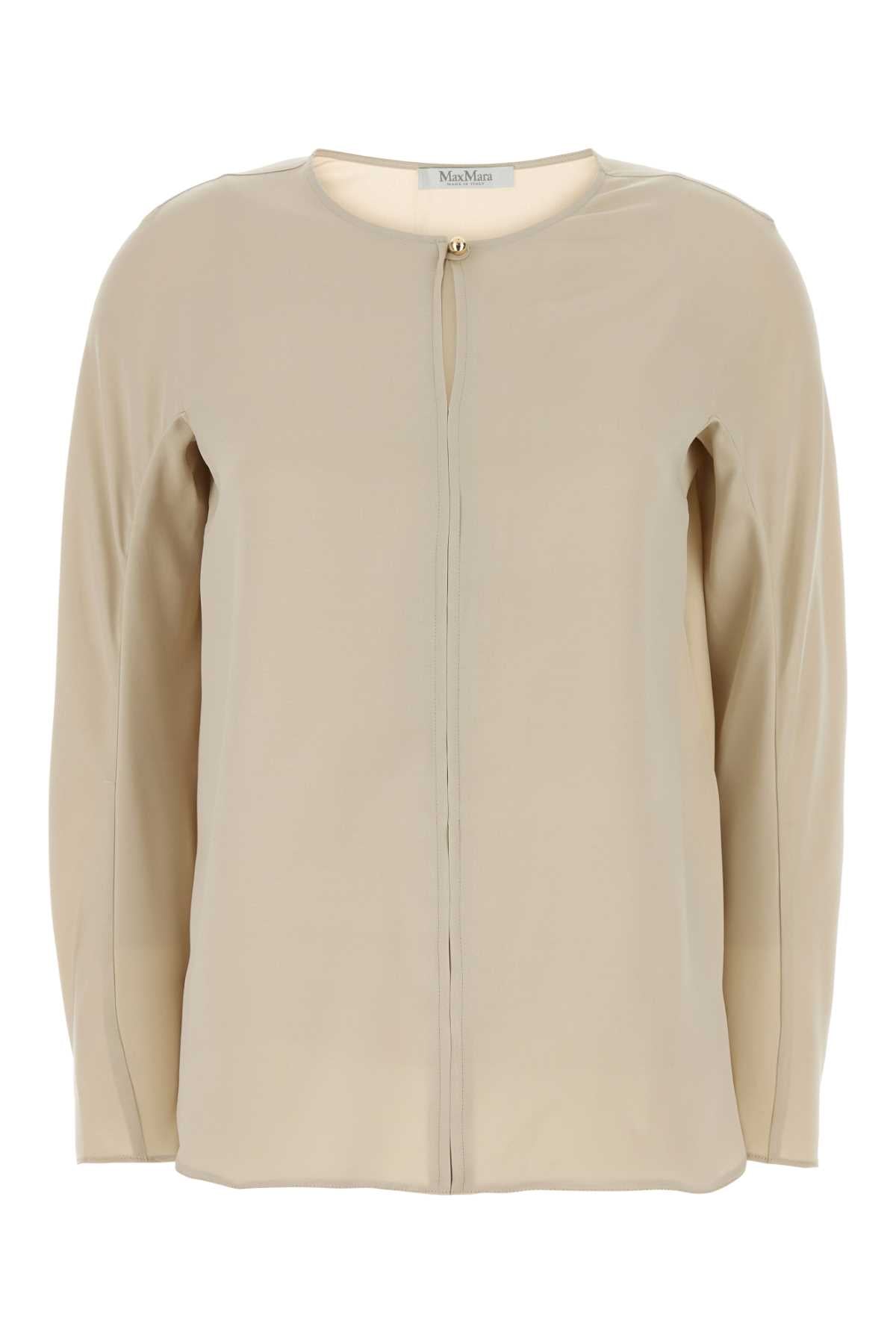 Max Mara Women Sand Stretch Silk Mitico Blouse MAX MARA
