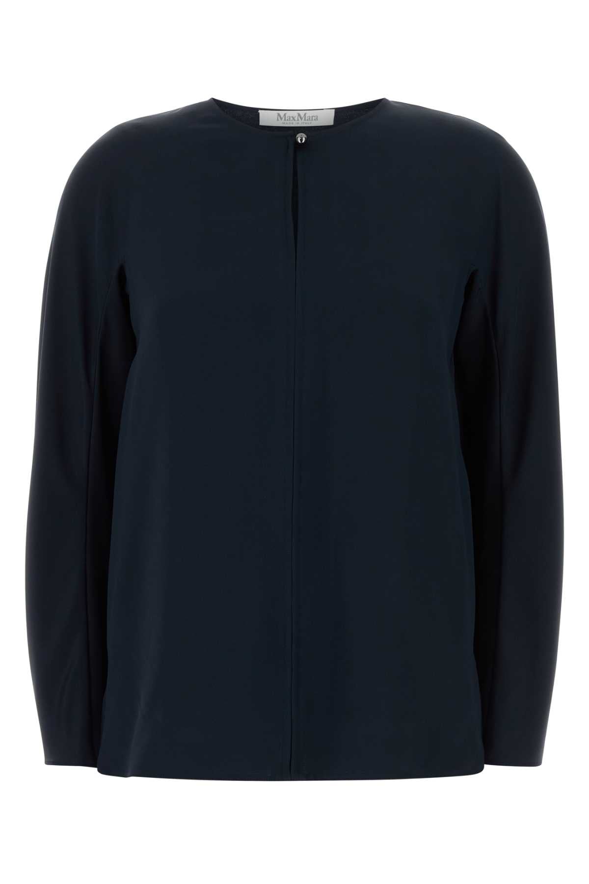 Max Mara Women Midnight Blue Stretch Silk Mitico Blouse MAX MARA