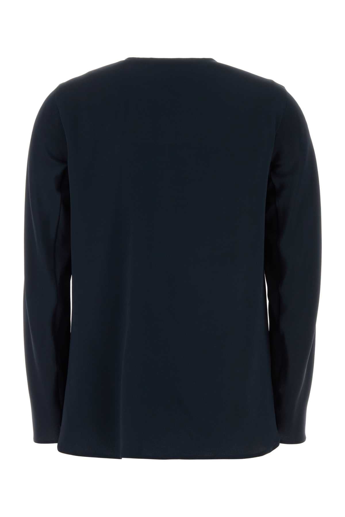 Max Mara Women Midnight Blue Stretch Silk Mitico Blouse MAX MARA
