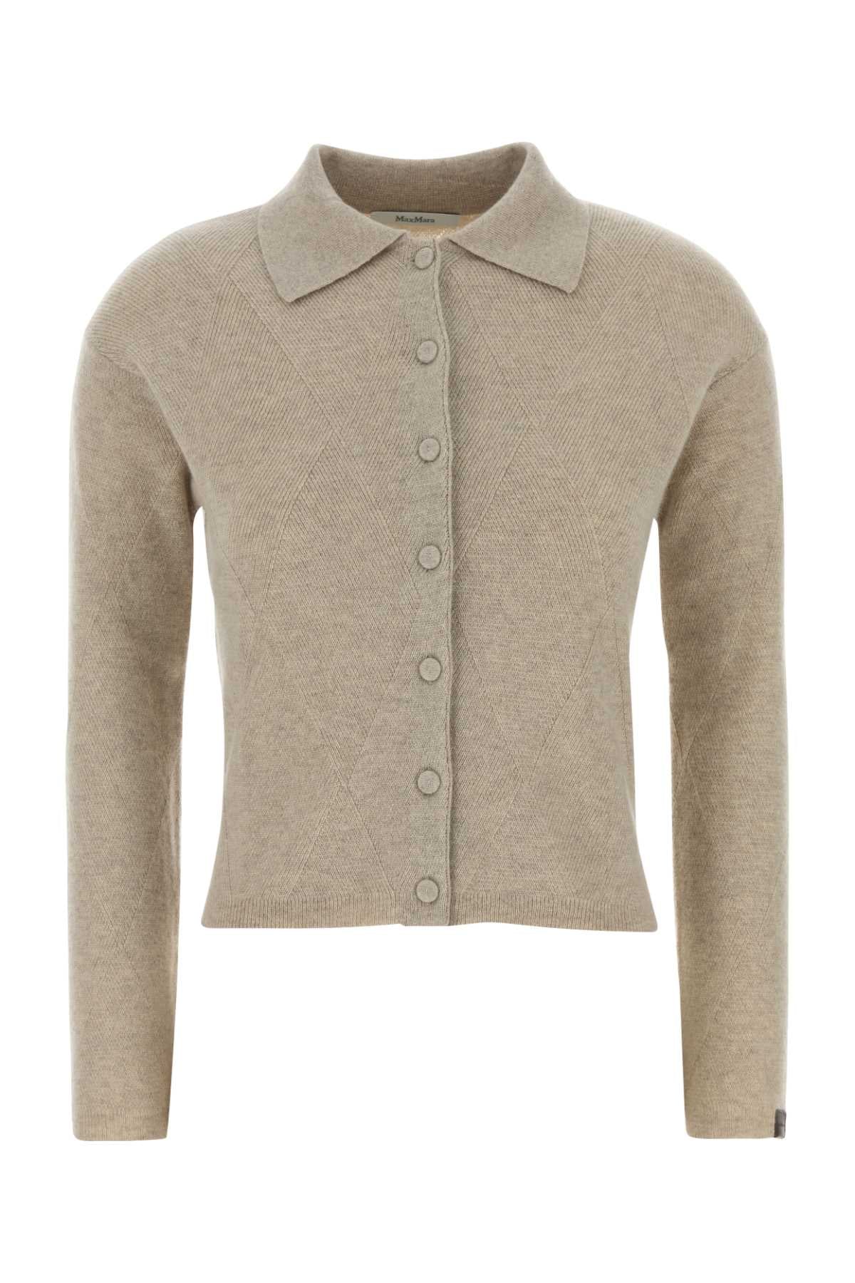 Max Mara Women Sand Cashmere Cardigan MAX MARA