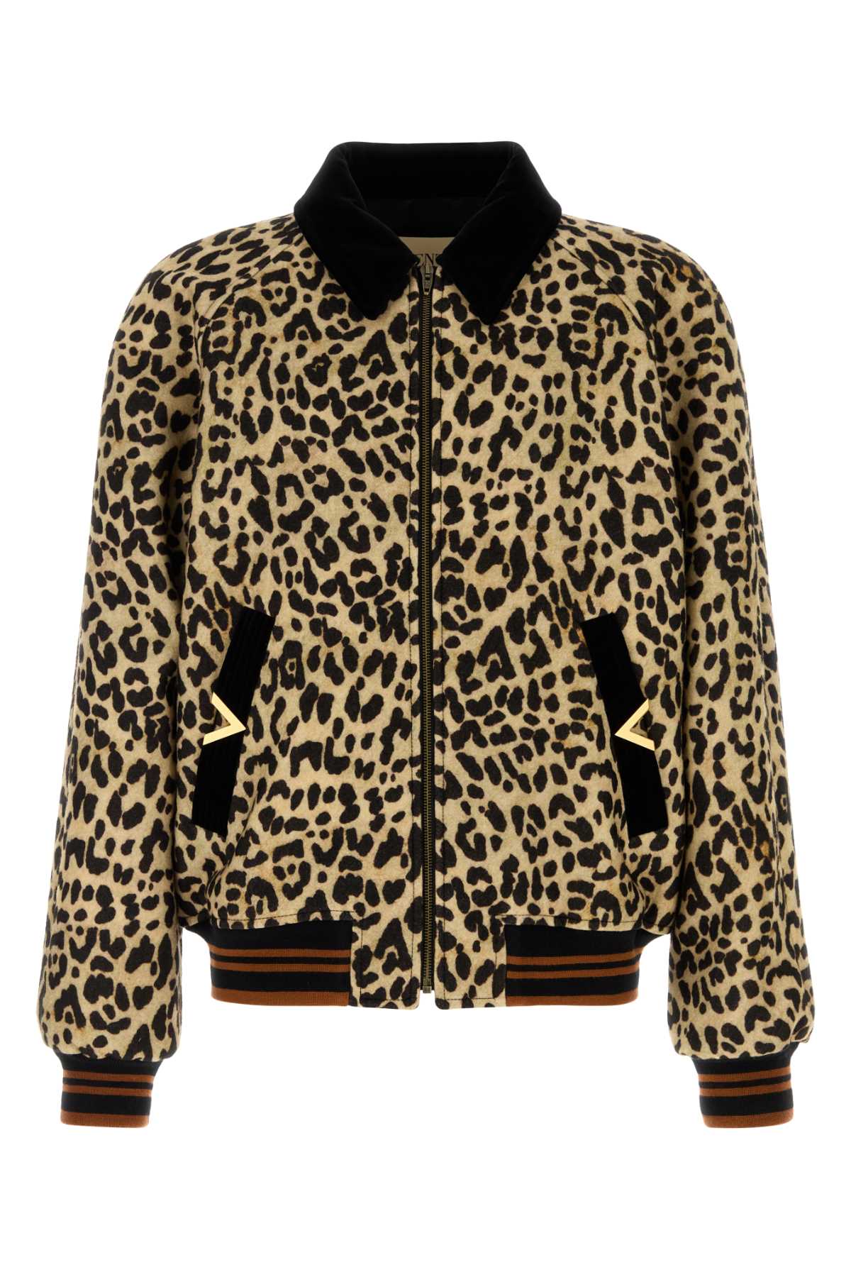 Valentino Garavani Men Printed Wool Bomber Jacket