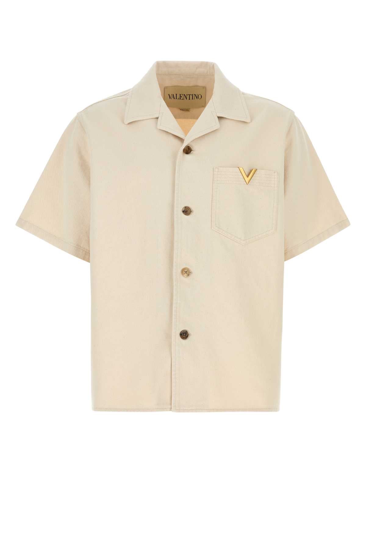 Valentino Garavani Men Sand Denim Shirt VALENTINO GARAVANI