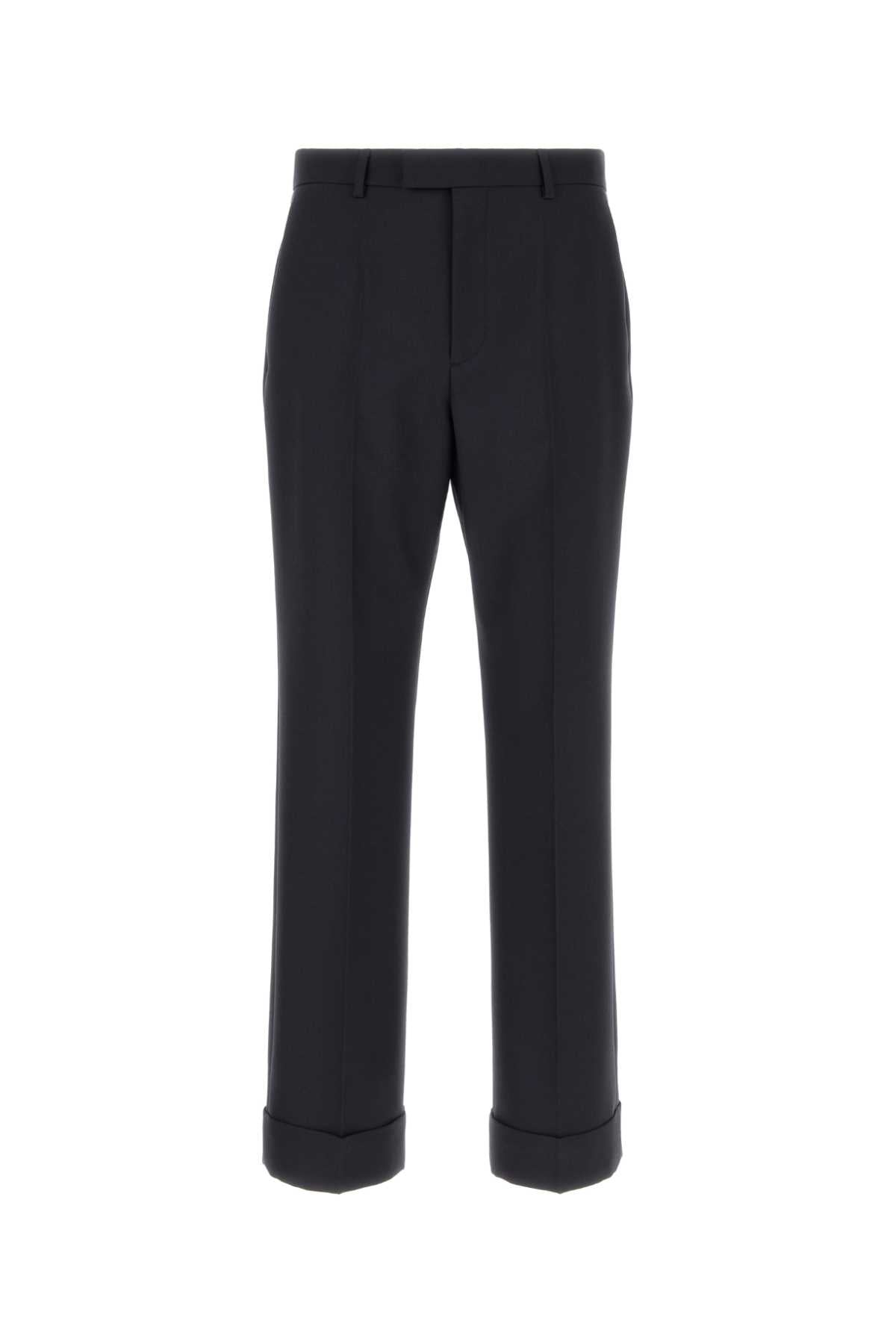 Valentino Garavani Men Navy Blue Wool Pant