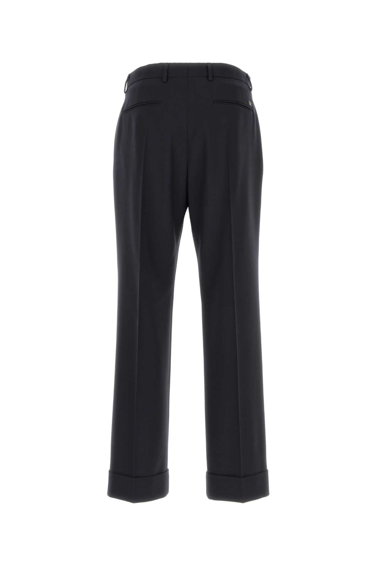 Valentino Garavani Men Navy Blue Wool Pant