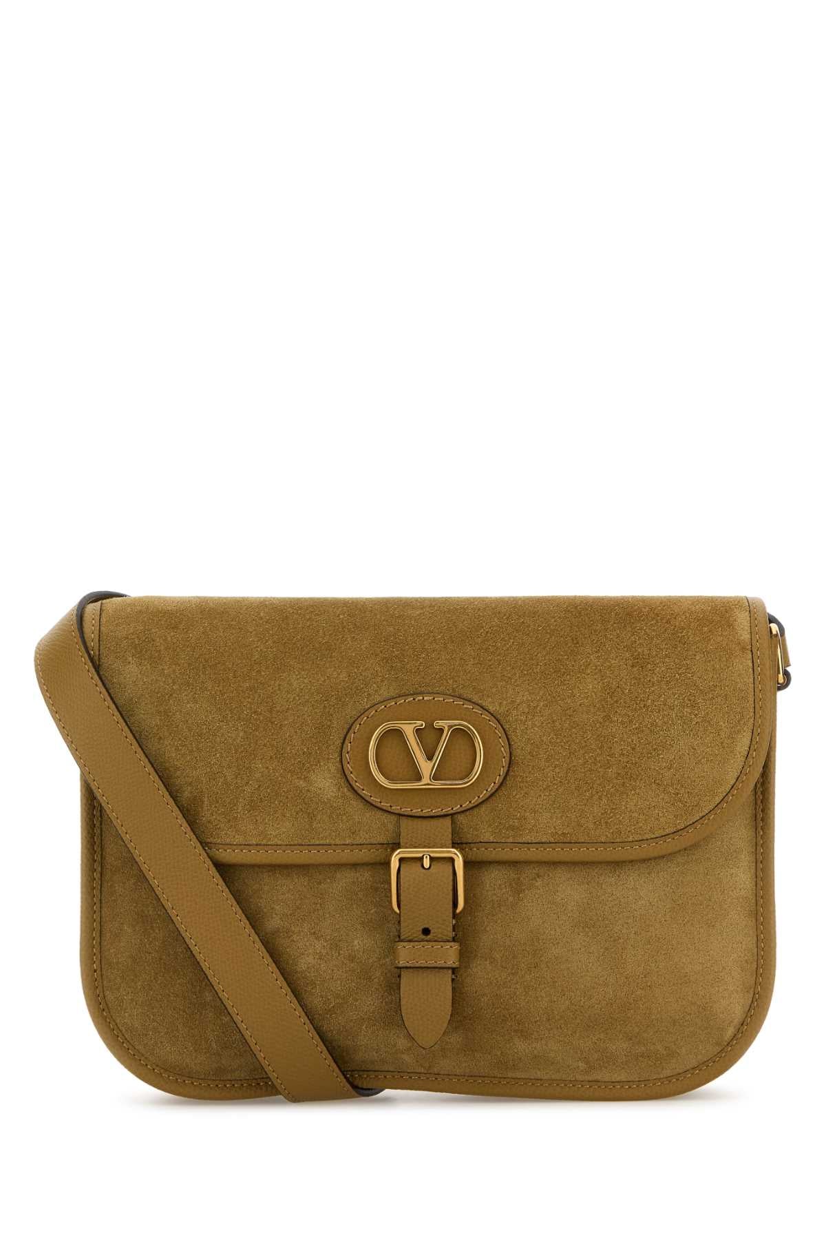 Valentino Garavani Men Beige Suede Antibes Crossbody Bag