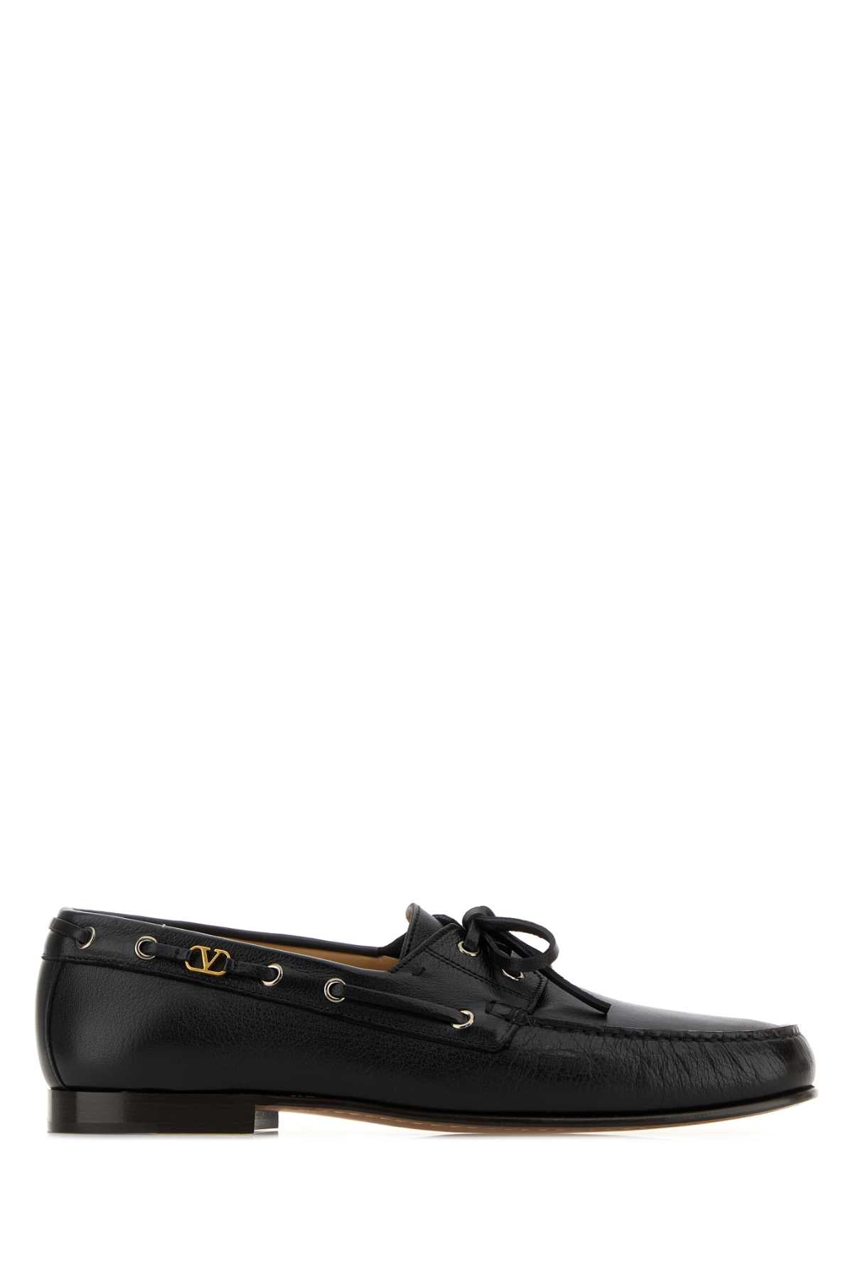 Valentino Garavani Men Black Leather Loafers VALENTINO GARAVANI