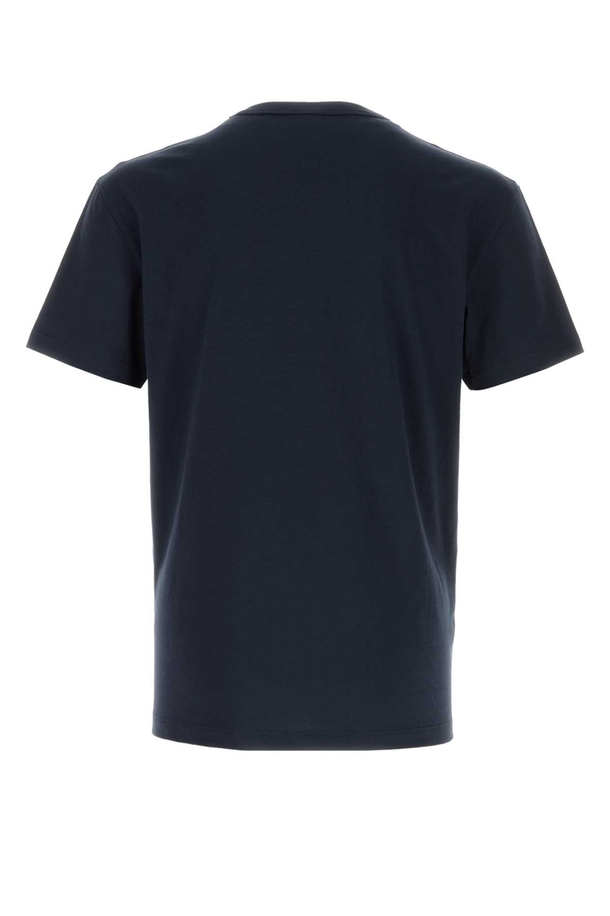 Valentino Garavani Men Navy Blue Cotton T-Shirt
