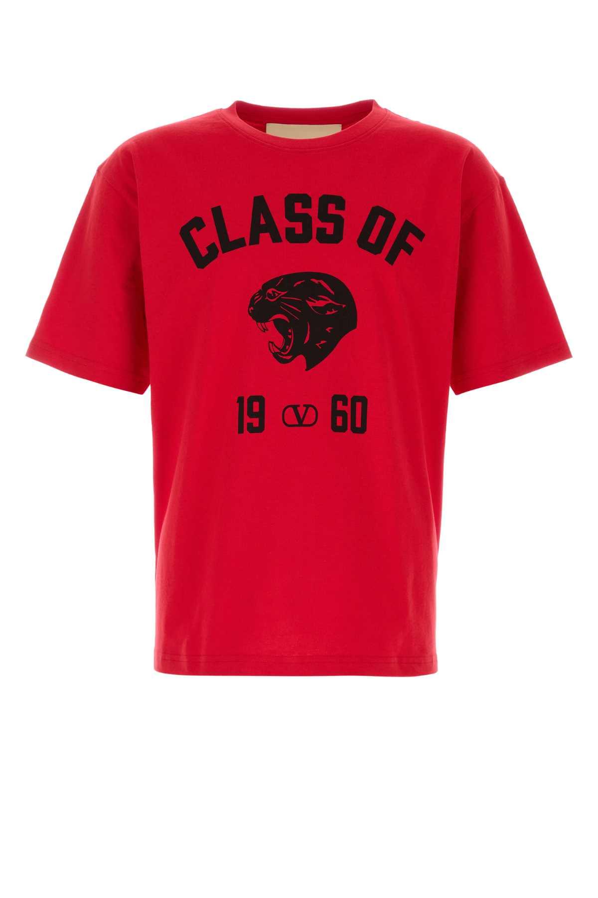 Valentino Garavani Men Red Cotton T-Shirt VALENTINO GARAVANI