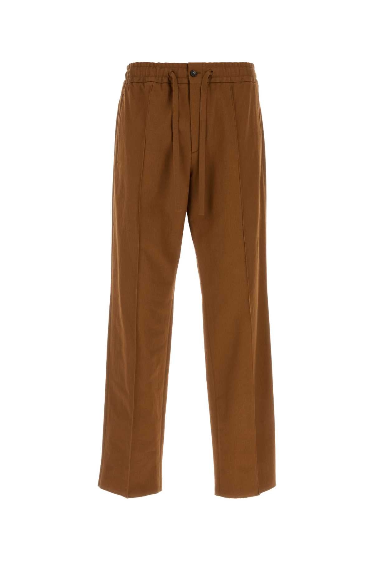 Valentino Garavani Men Brown Cotton Pant VALENTINO GARAVANI