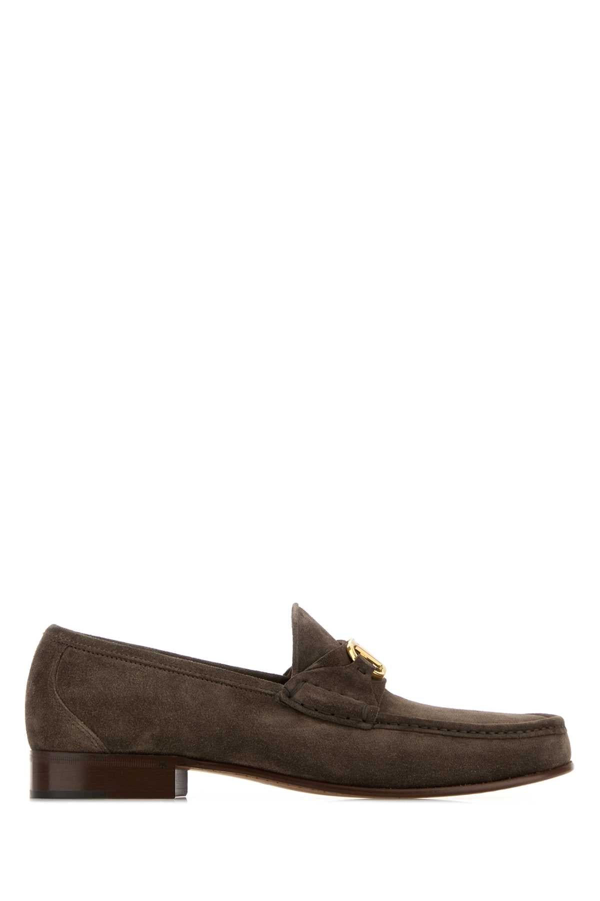 Valentino Garavani Men Mud Suede Loafers VALENTINO GARAVANI