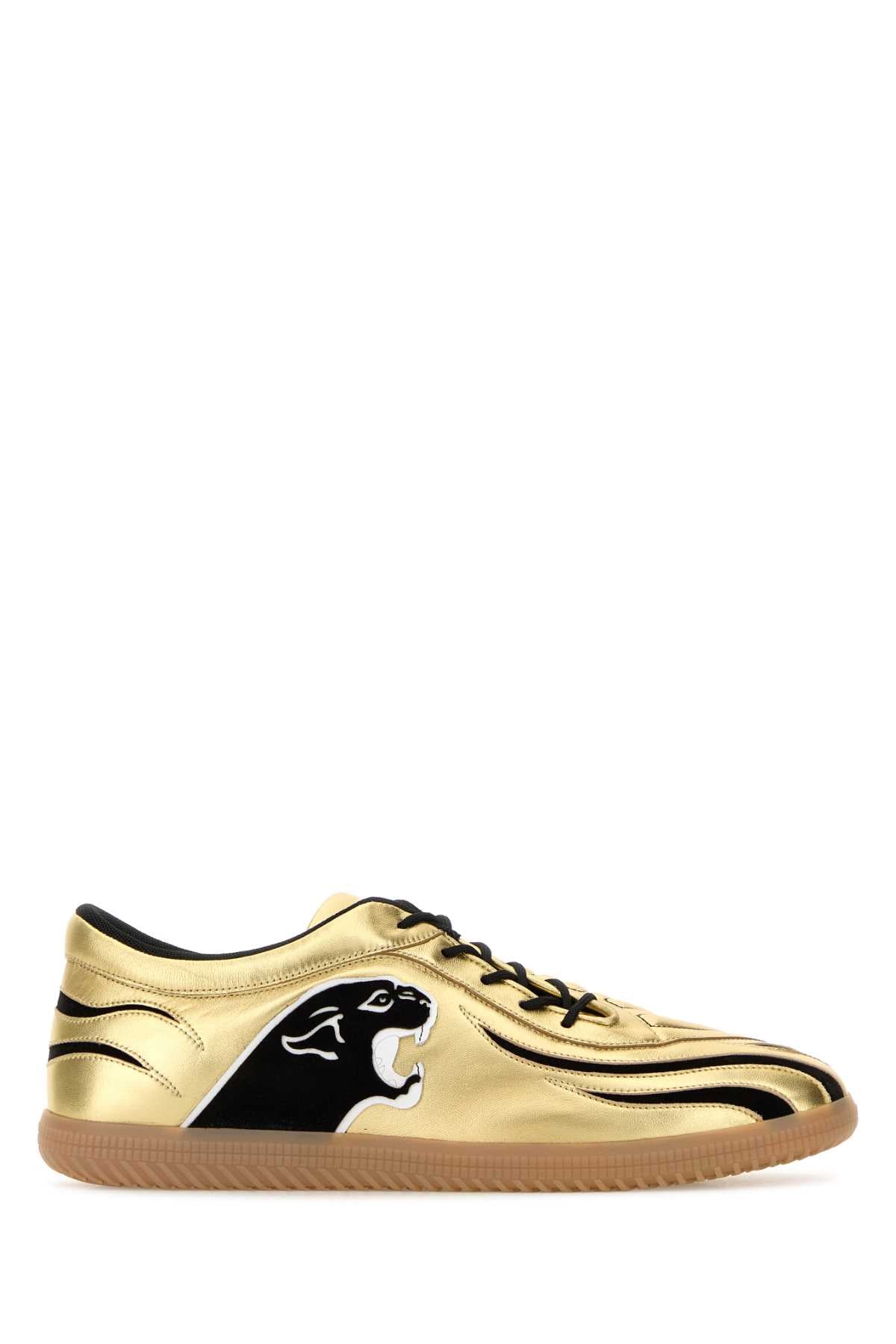 Valentino Garavani Men Gold Leather Sneakers VALENTINO GARAVANI