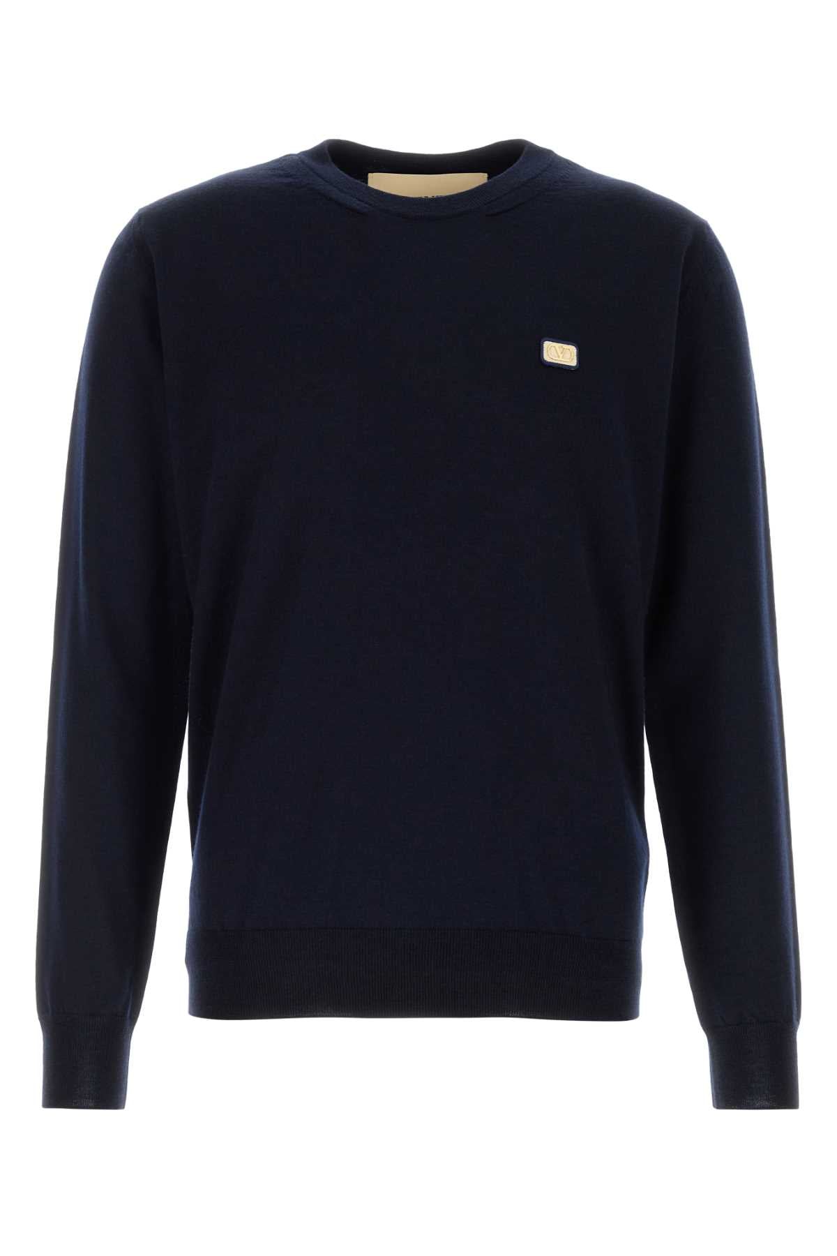 Valentino Garavani Men Midnight Blue Wool Sweater VALENTINO GARAVANI