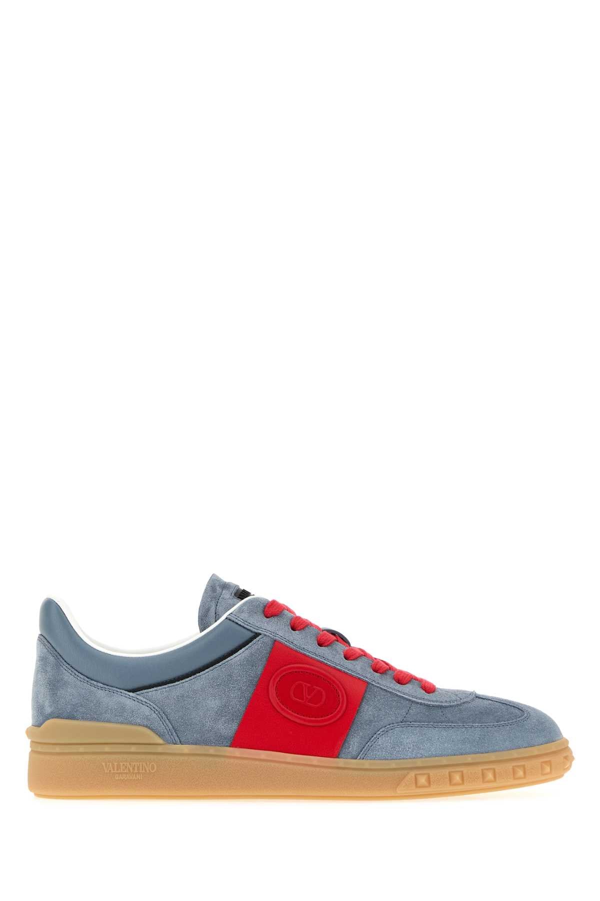 Valentino Garavani Men Air Force Blue Suede Upvillage Sneakersâ VALENTINO GARAVANI