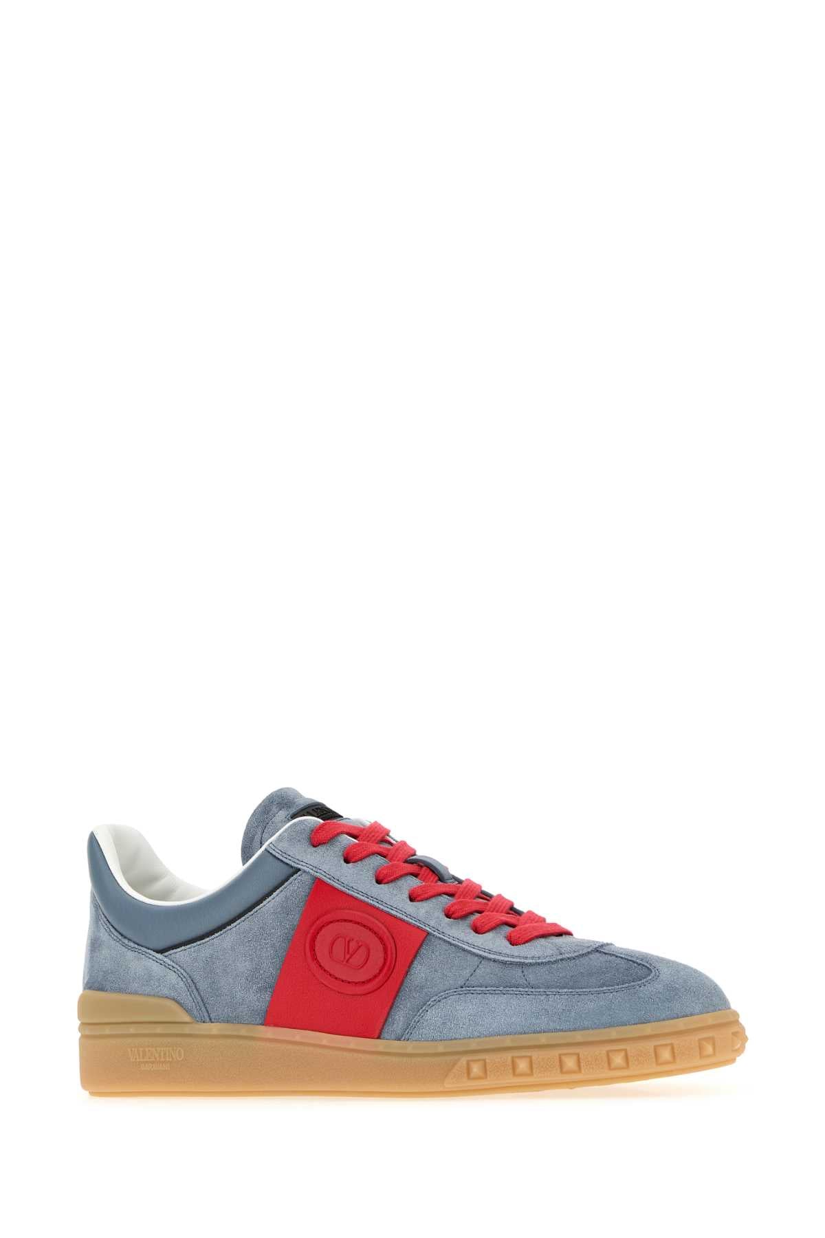 Valentino Garavani Men Air Force Blue Suede Upvillage Sneakersâ VALENTINO GARAVANI