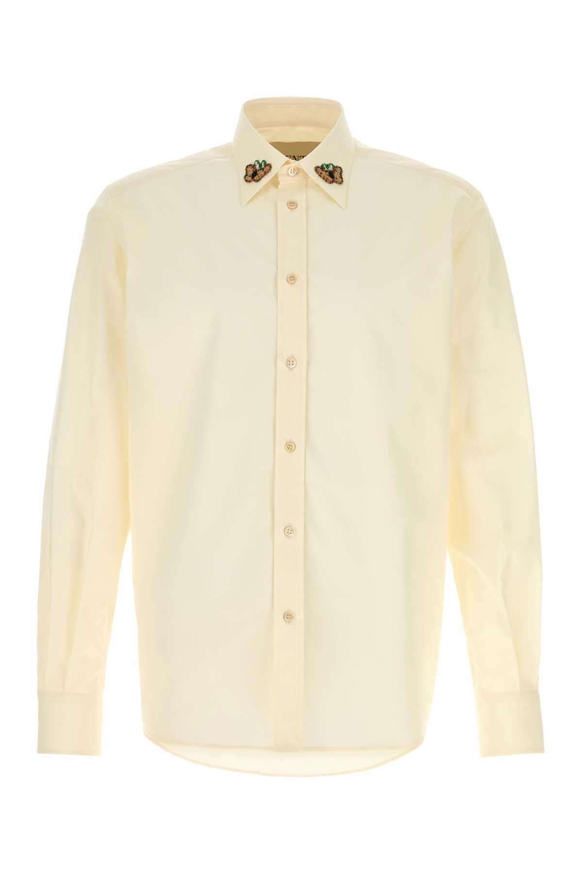 Valentino Garavani Men Cream Poplin Shirt VALENTINO GARAVANI
