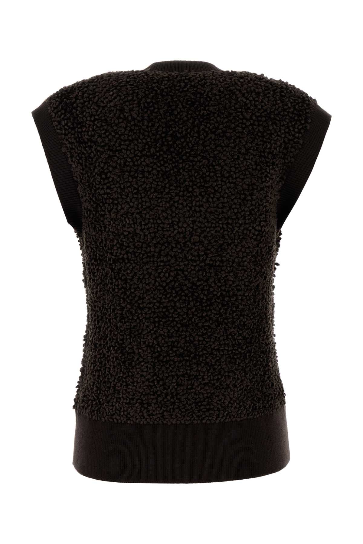 Salvatore Ferragamo Women Dark Brown Boucle Vest FERRAGAMO
