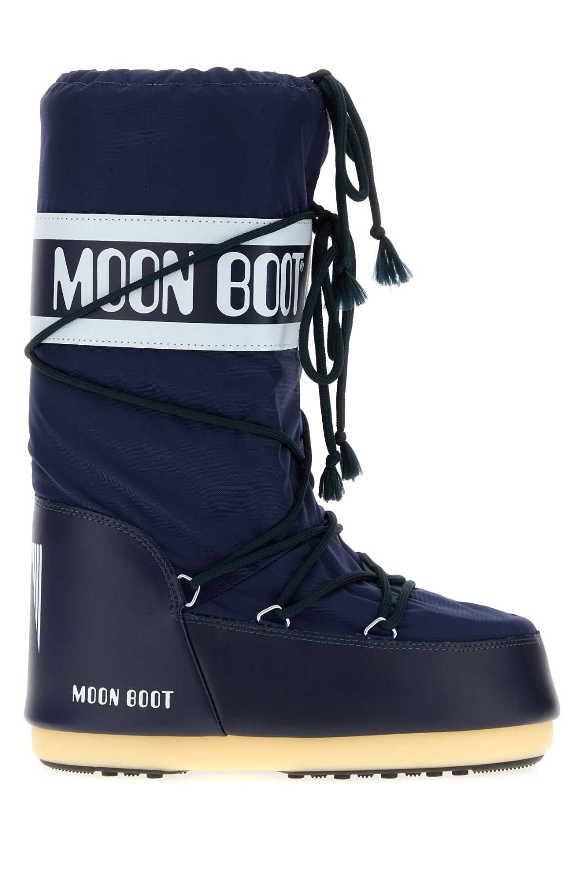 Moon Boot Unisex Navy Blue Nylon And Synthetic Leather Icon Boots MOON BOOT