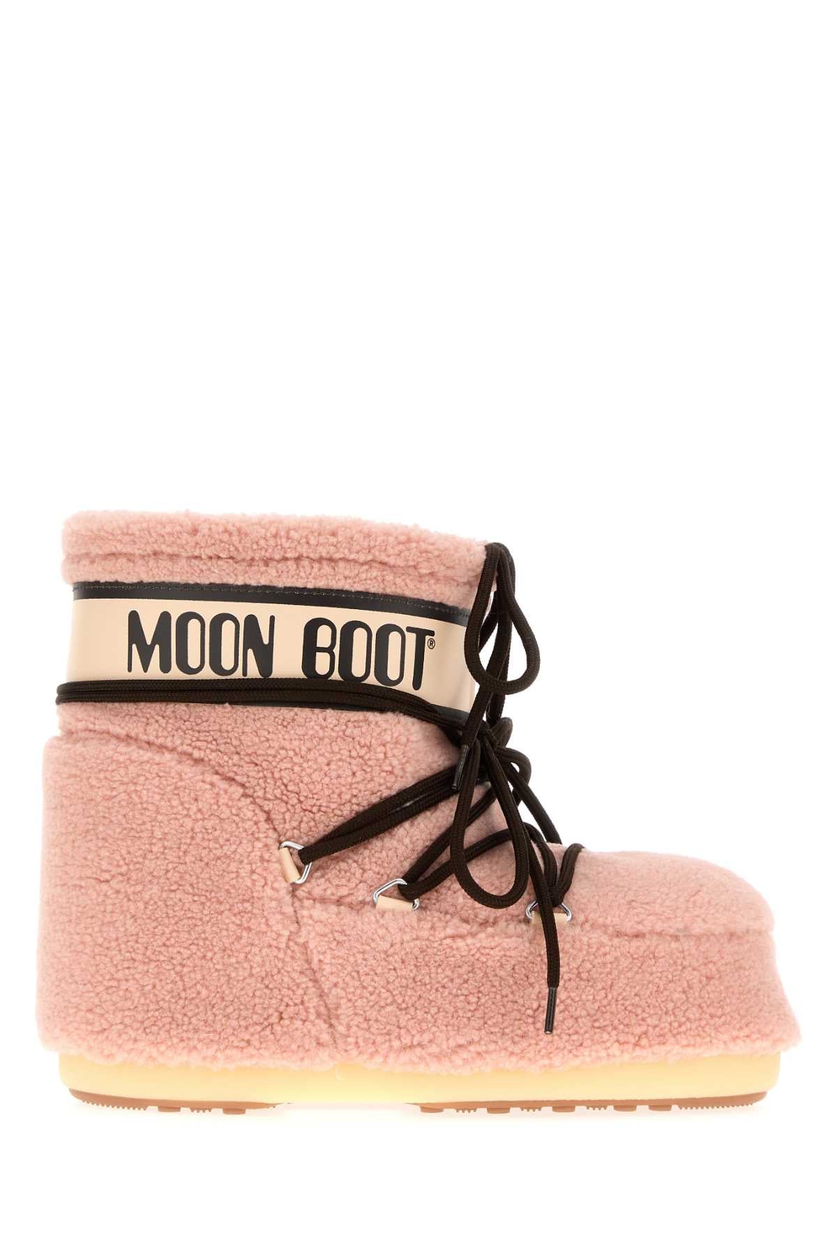 Moon Boot Women Pink Eco Fur Icon Low Ankle Boots MOON BOOT