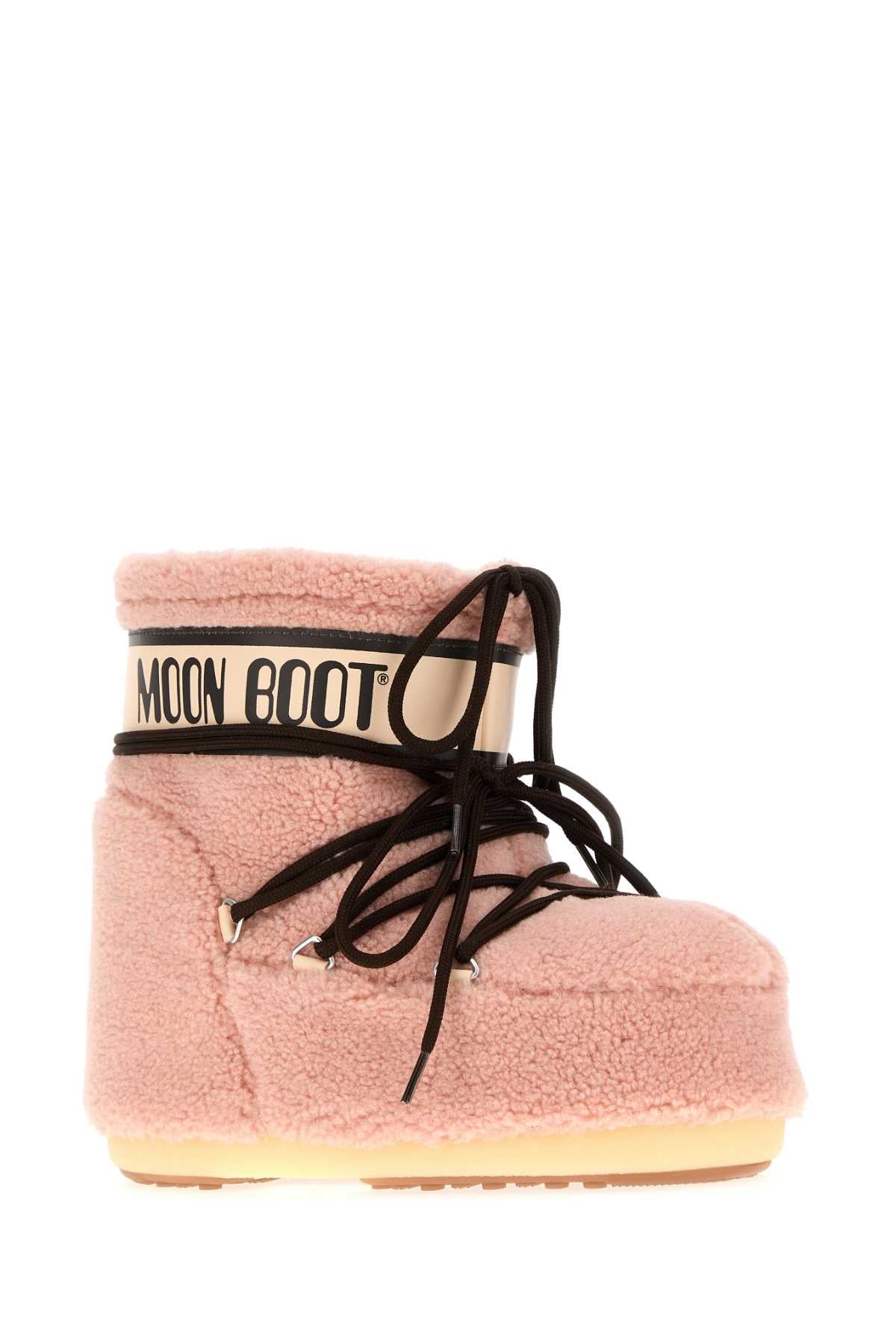 Moon Boot Women Pink Eco Fur Icon Low Ankle Boots MOON BOOT