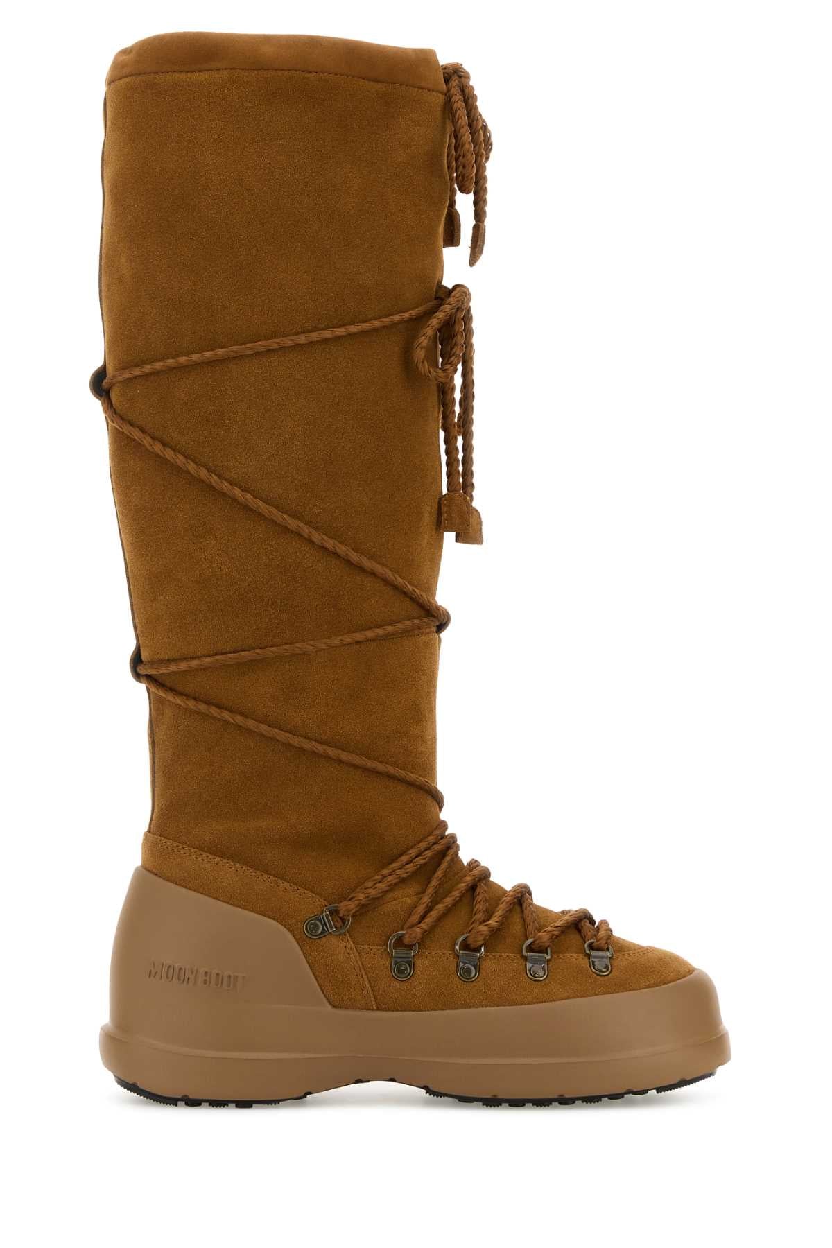 Moon Boot Women Camel Suede Luna Boots MOON BOOT