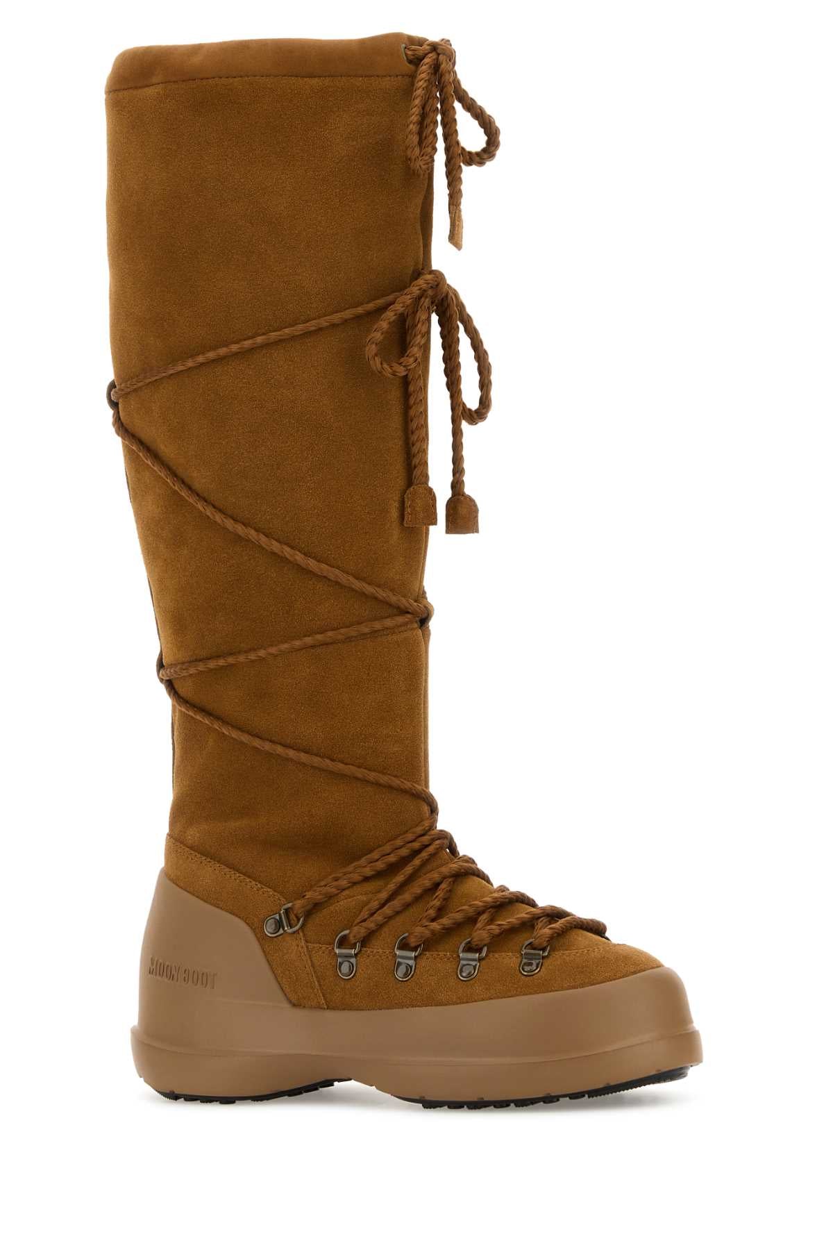 Moon Boot Women Camel Suede Luna Boots MOON BOOT