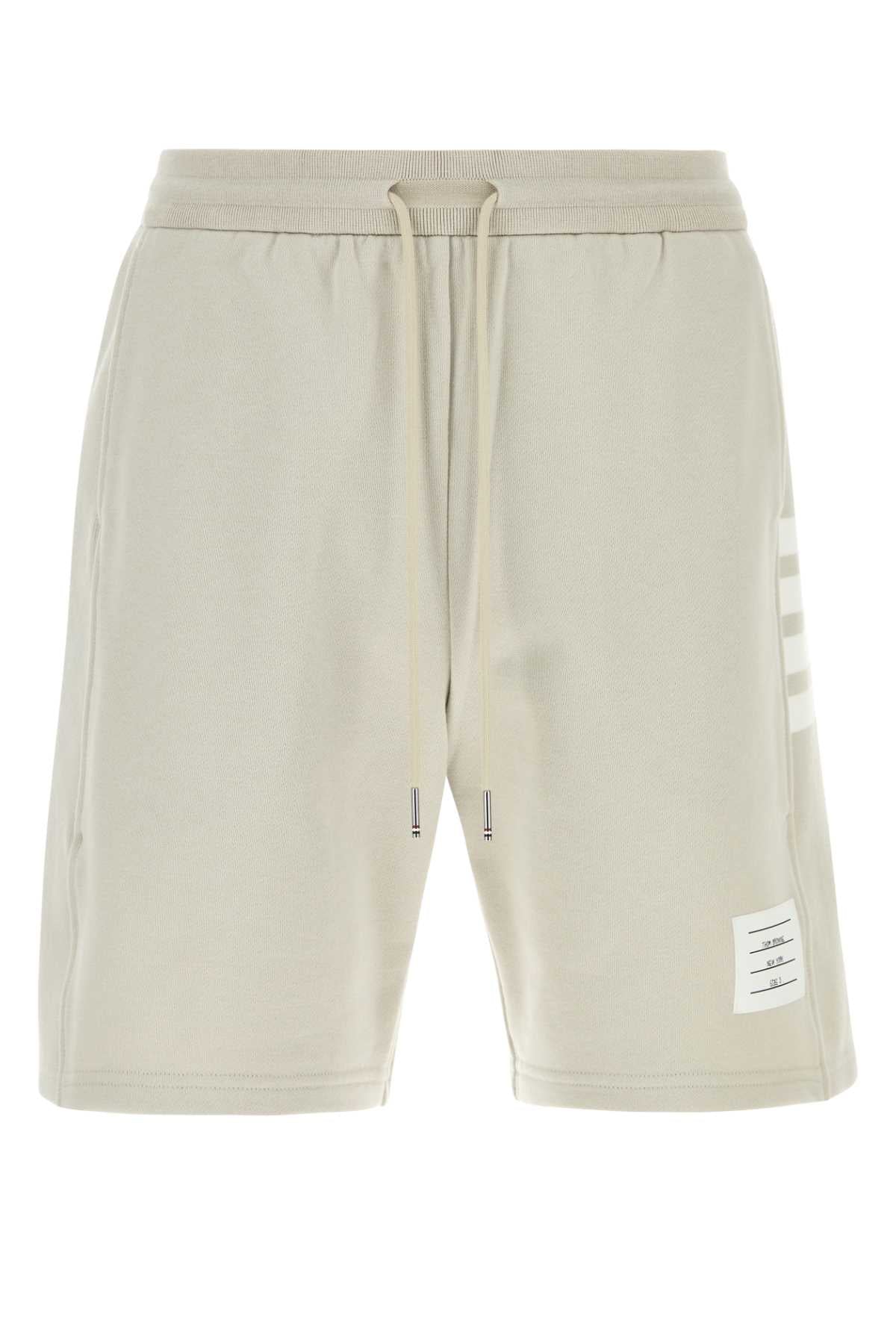 Thom Browne Men Sand Cotton Bermuda Shorts THOM BROWNE