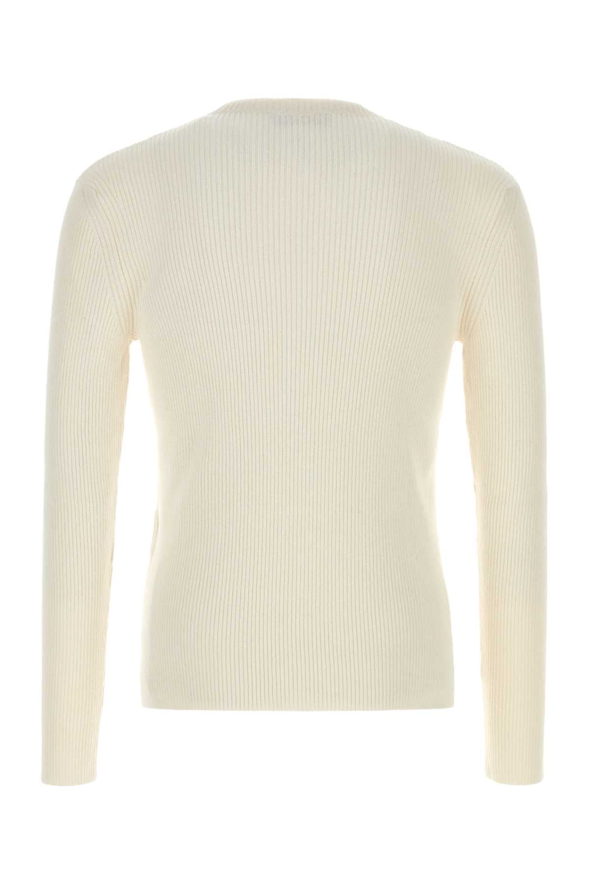 Our Legacy Men Ivory Silk Sweater OUR LEGACY