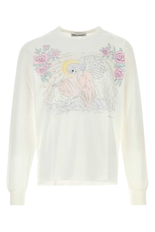 Our Legacy Men White Cotton Oversize T-Shirt OUR LEGACY