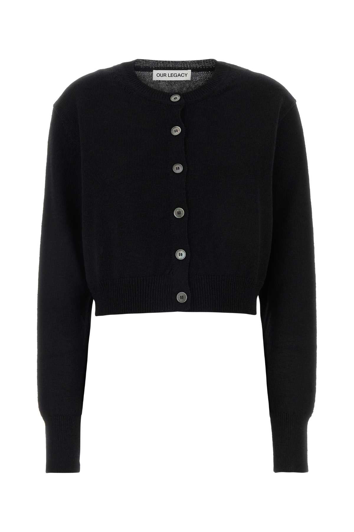 Our Legacy Women Black Linen Blend Cardigan OUR LEGACY