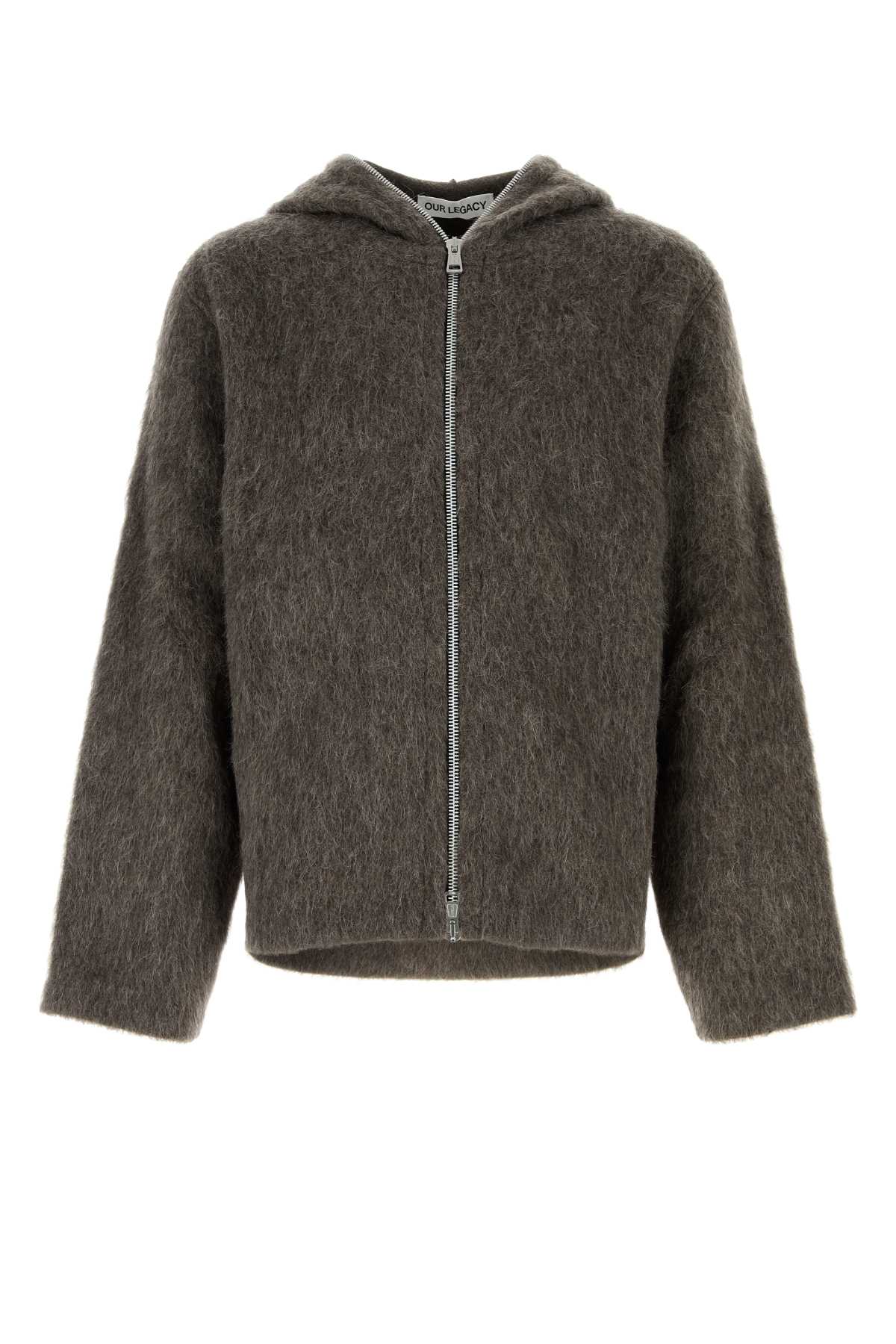 Our Legacy Men Mud Wool Blend Oversize Cardigan OUR LEGACY