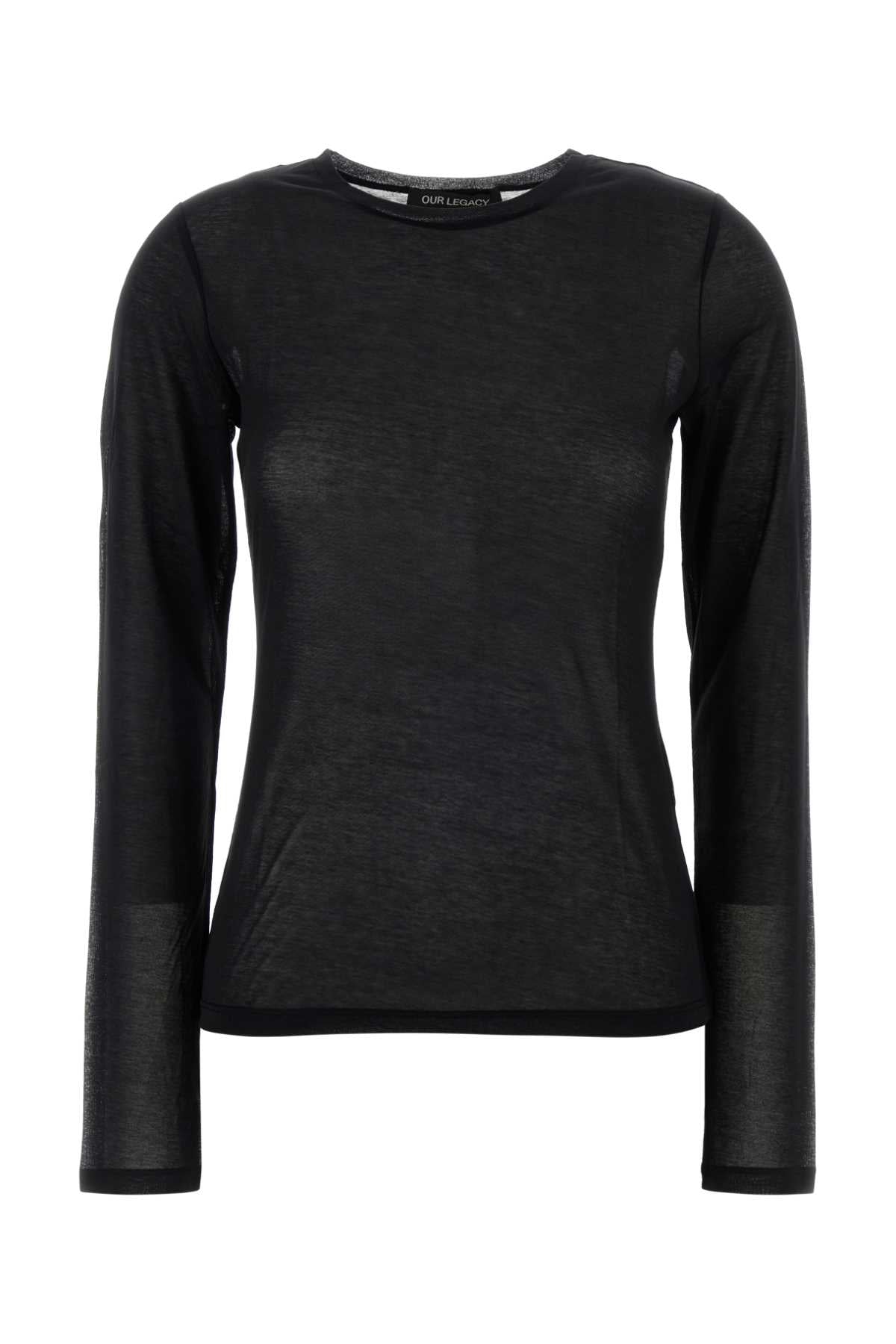 Our Legacy Women Black Cotton Blend T-Shirt OUR LEGACY