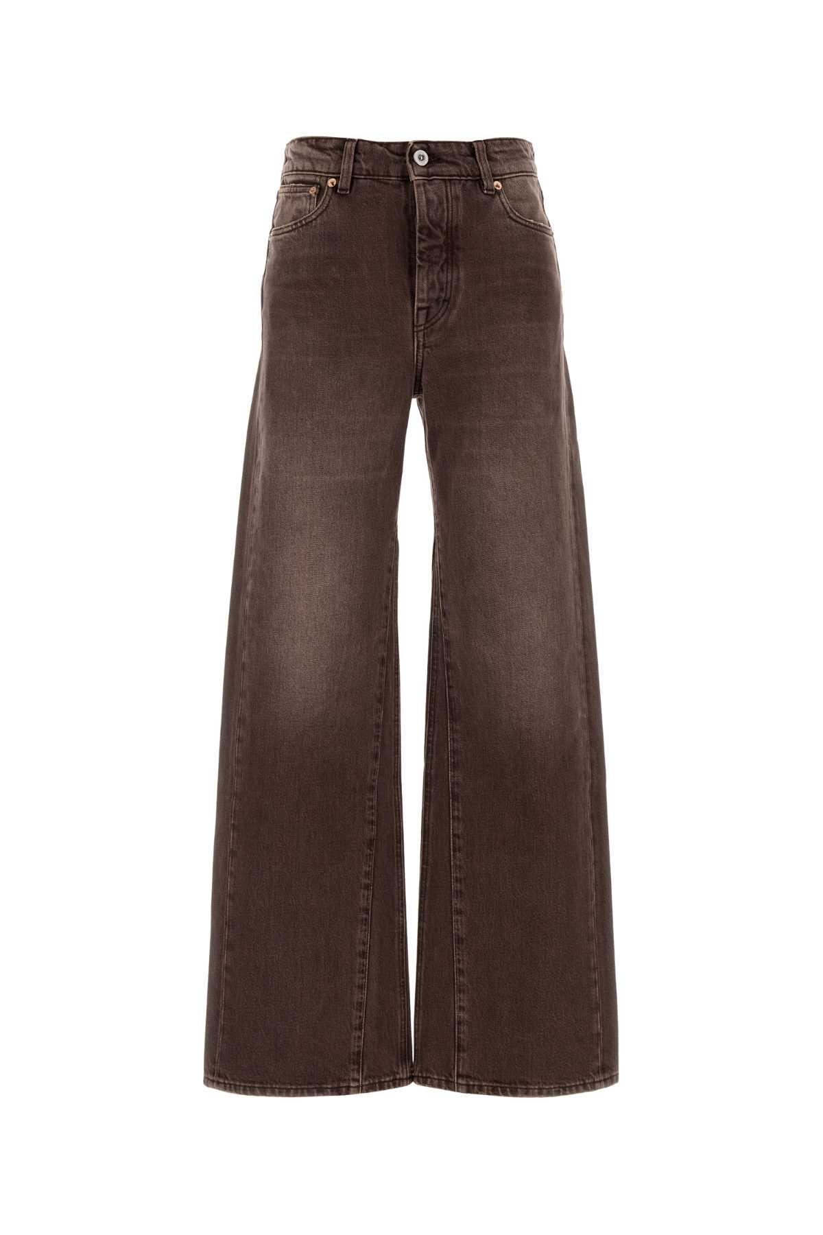 Our Legacy Women Brown Denim Wide-Leg Jeans OUR LEGACY