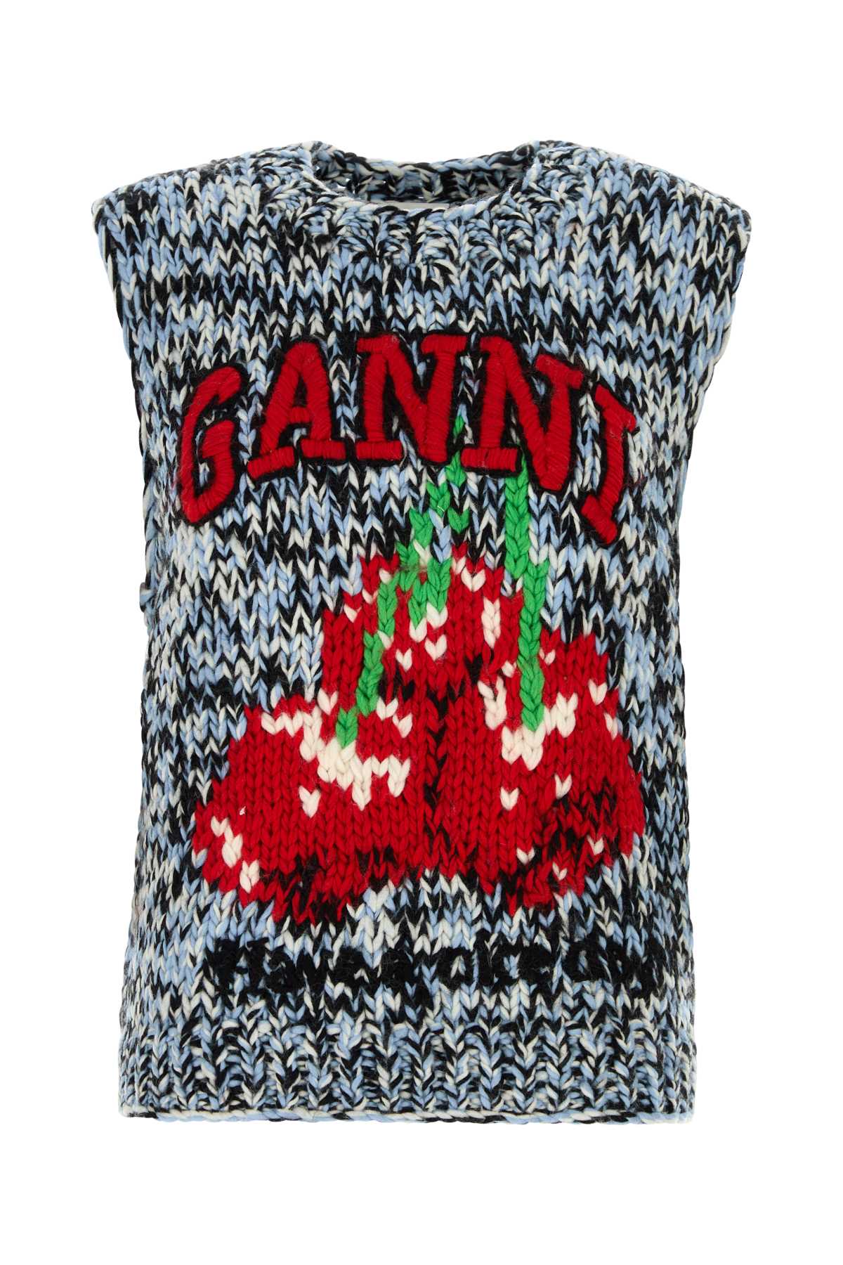 Ganni Women Multicolor Wool Oversize Vest GANNI