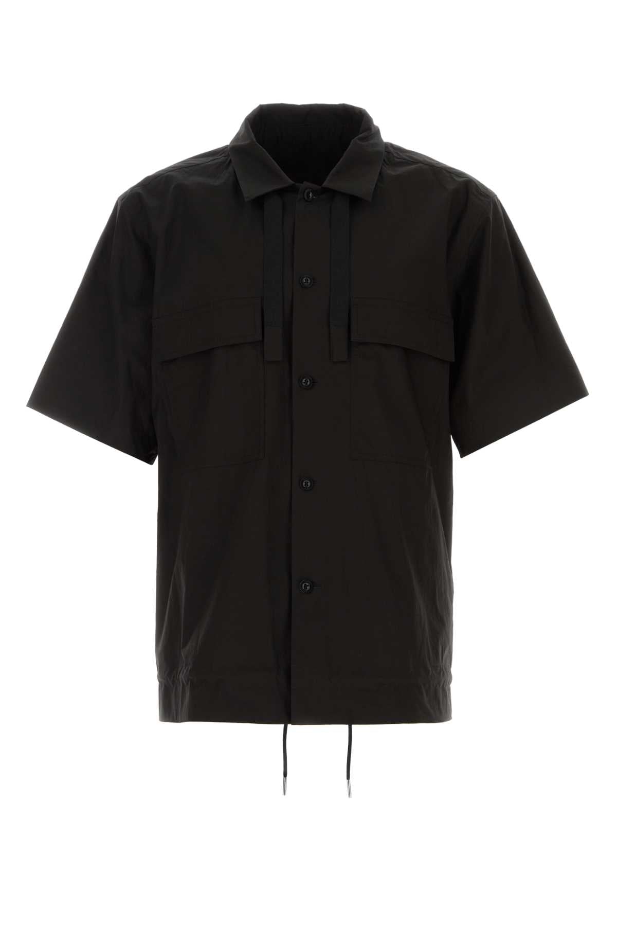 Sacai Men Black Poplin Oversize Shirt SACAI
