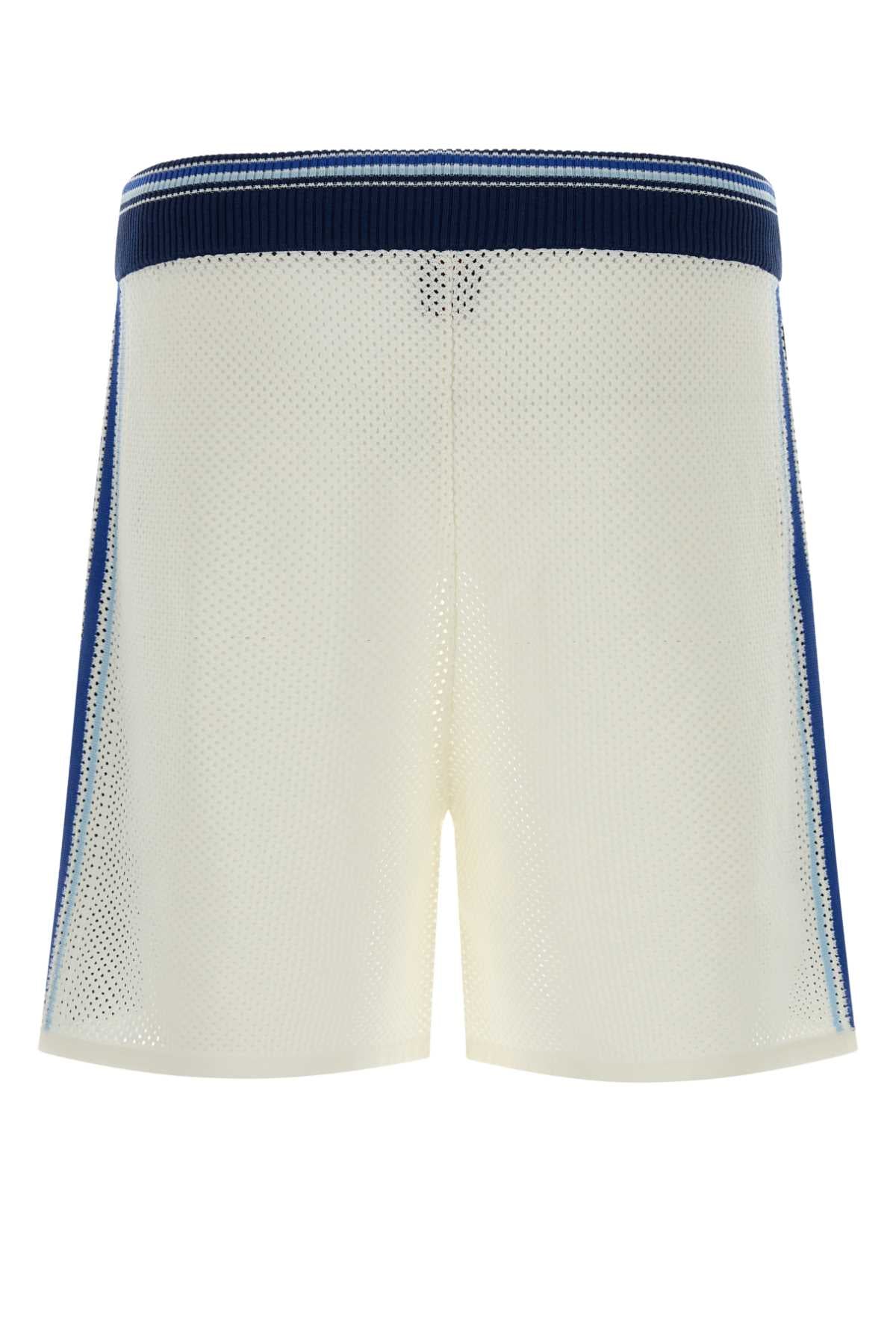 Casablanca Men White Mesh Bermuda Shorts CASABLANCA