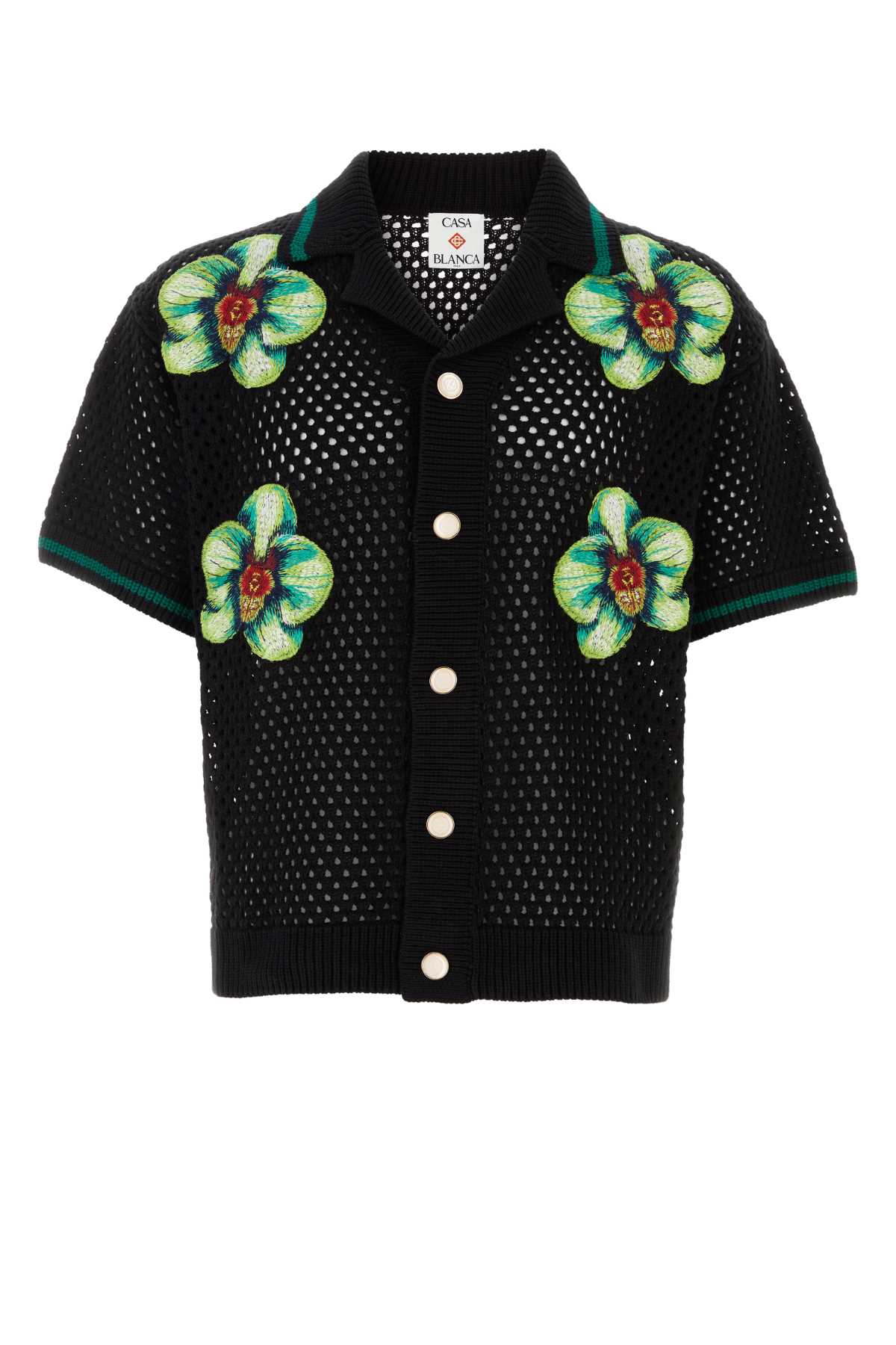 Casablanca Men Black Crochet Shirt CASABLANCA