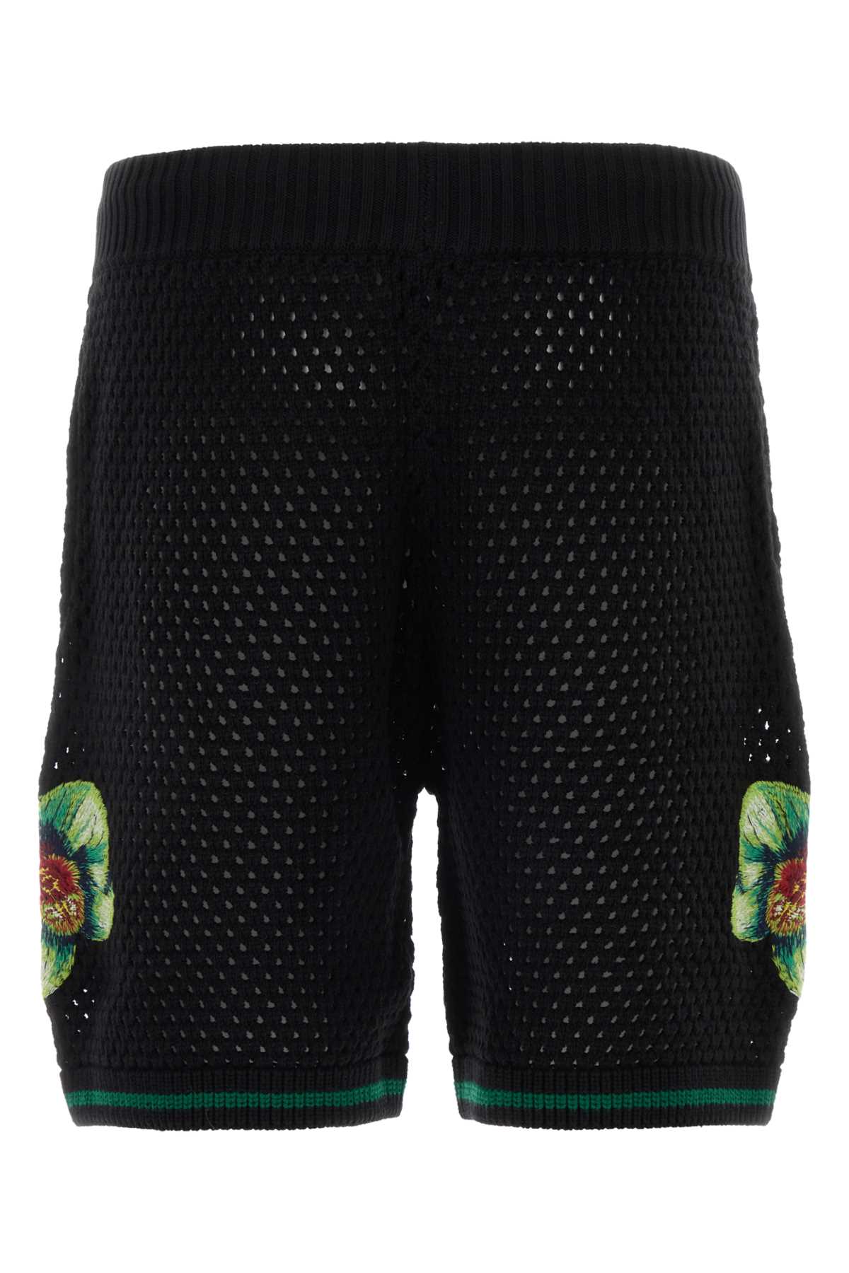 Casablanca Men Black Crochet Bermuda Shorts CASABLANCA