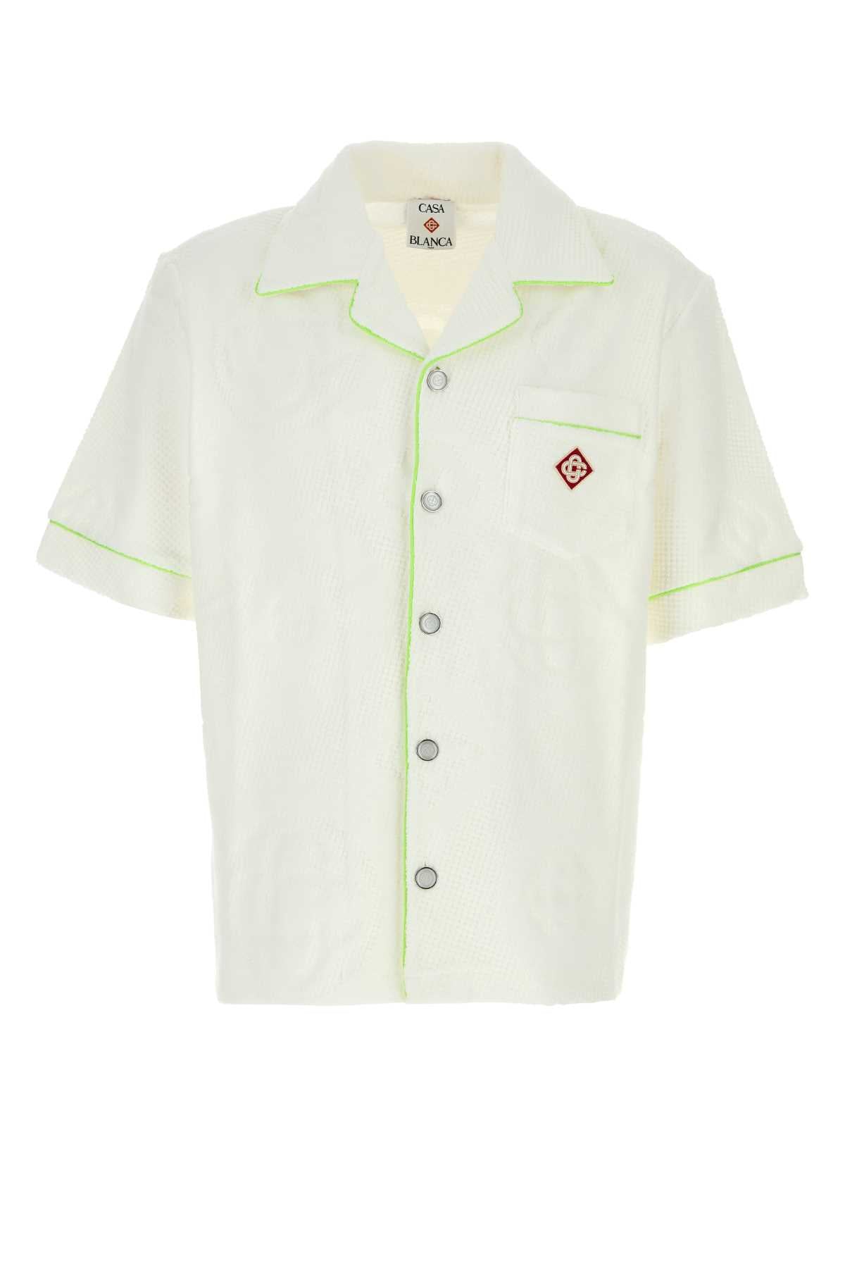 Casablanca Men White Cotton Blend Shirt CASABLANCA