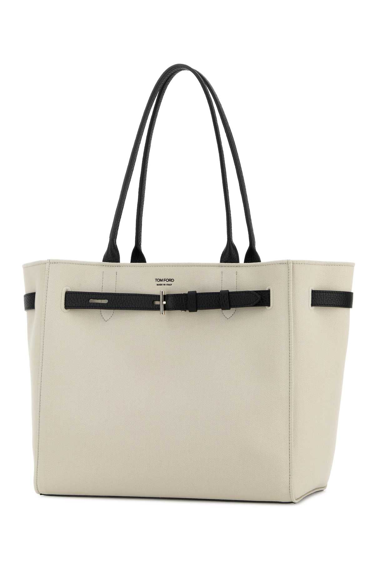 Tom Ford Women Ivory Canvas Shopping Bag TOM FORD