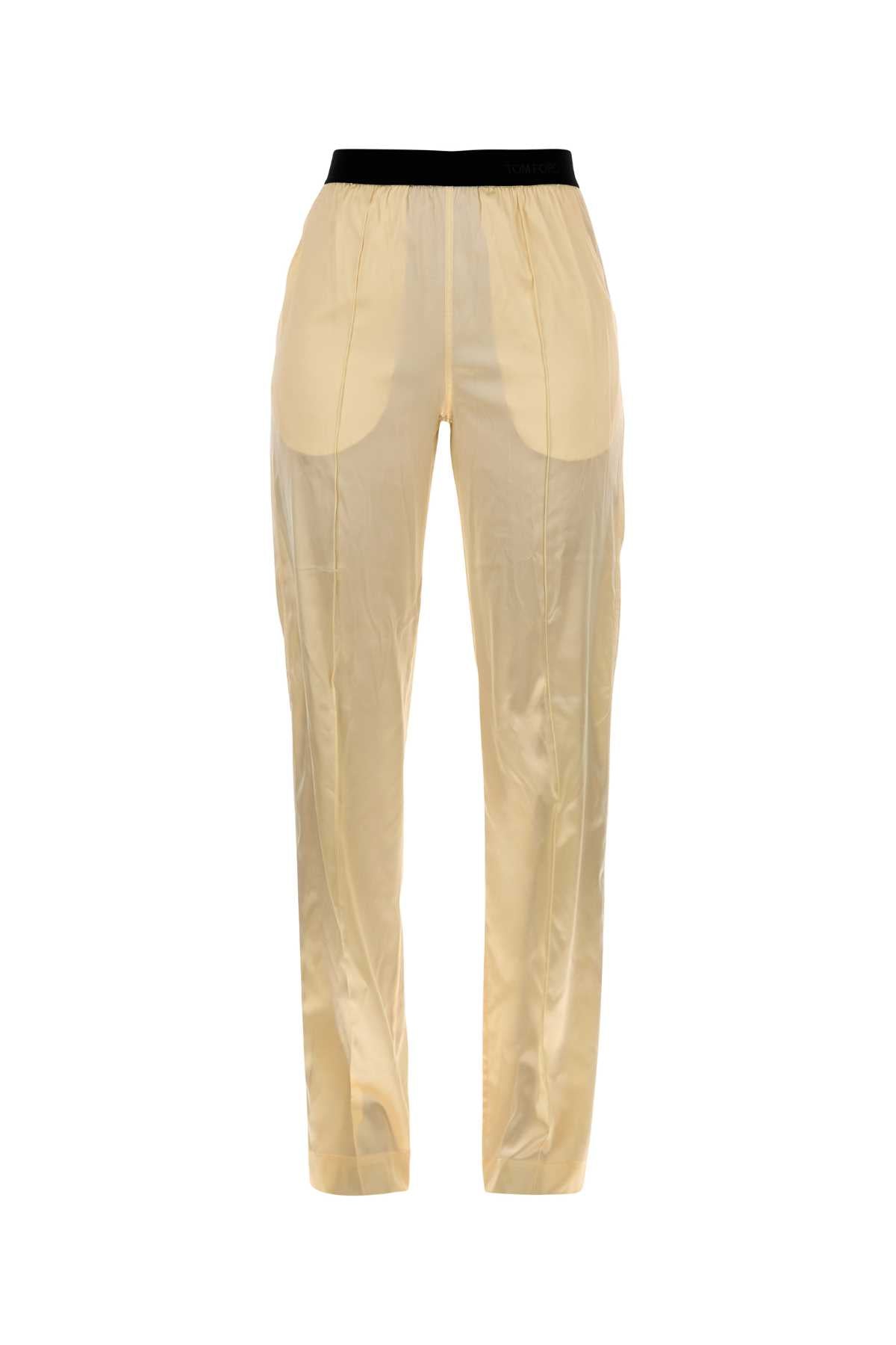 Tom Ford Women Pastel Yellow Satin Pyjamas Pant TOM FORD