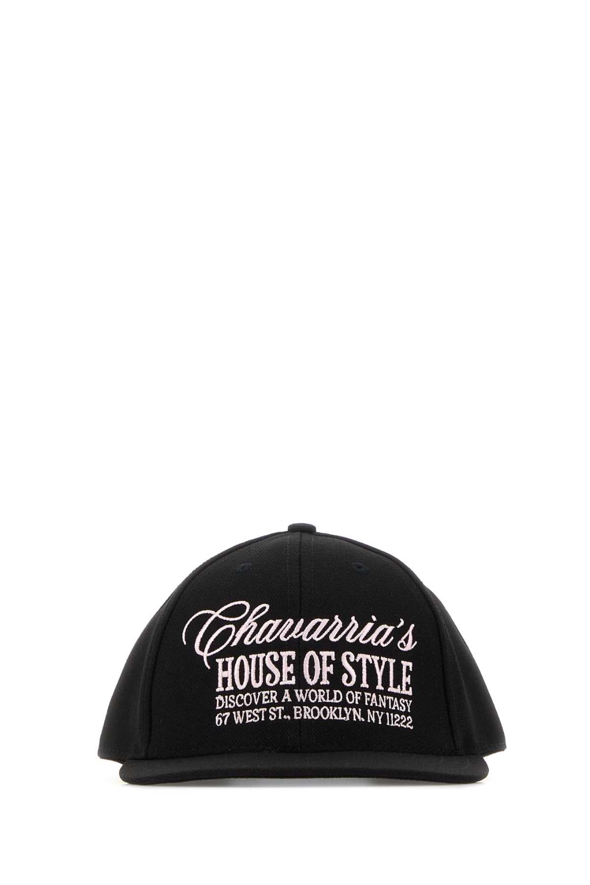 Willy Chavarria Men Black Canvas Baseball Cap WILLY CHAVARRIA