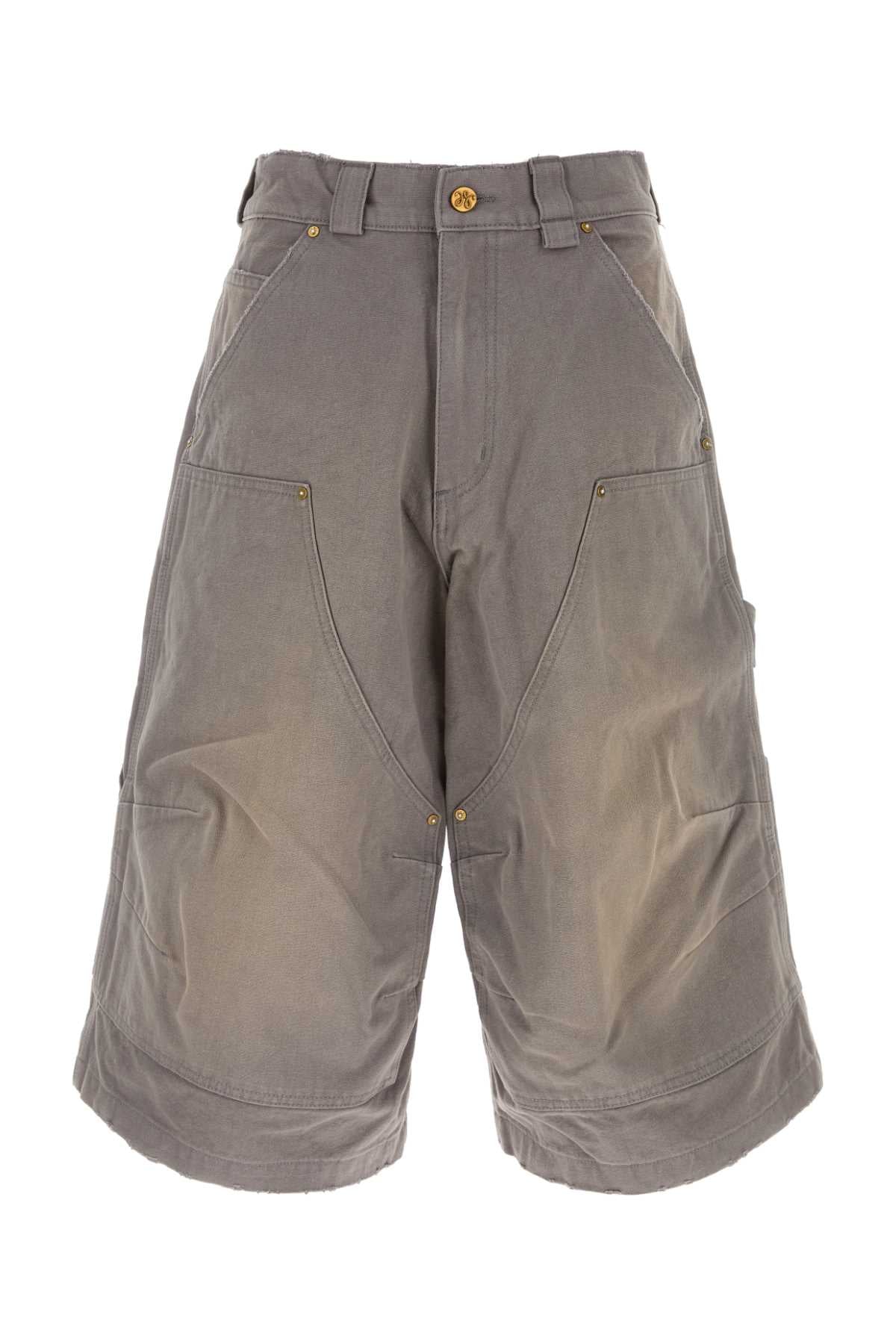 Willy Chavarria Men Grey Denim Stockton Bermuda Shorts WILLY CHAVARRIA