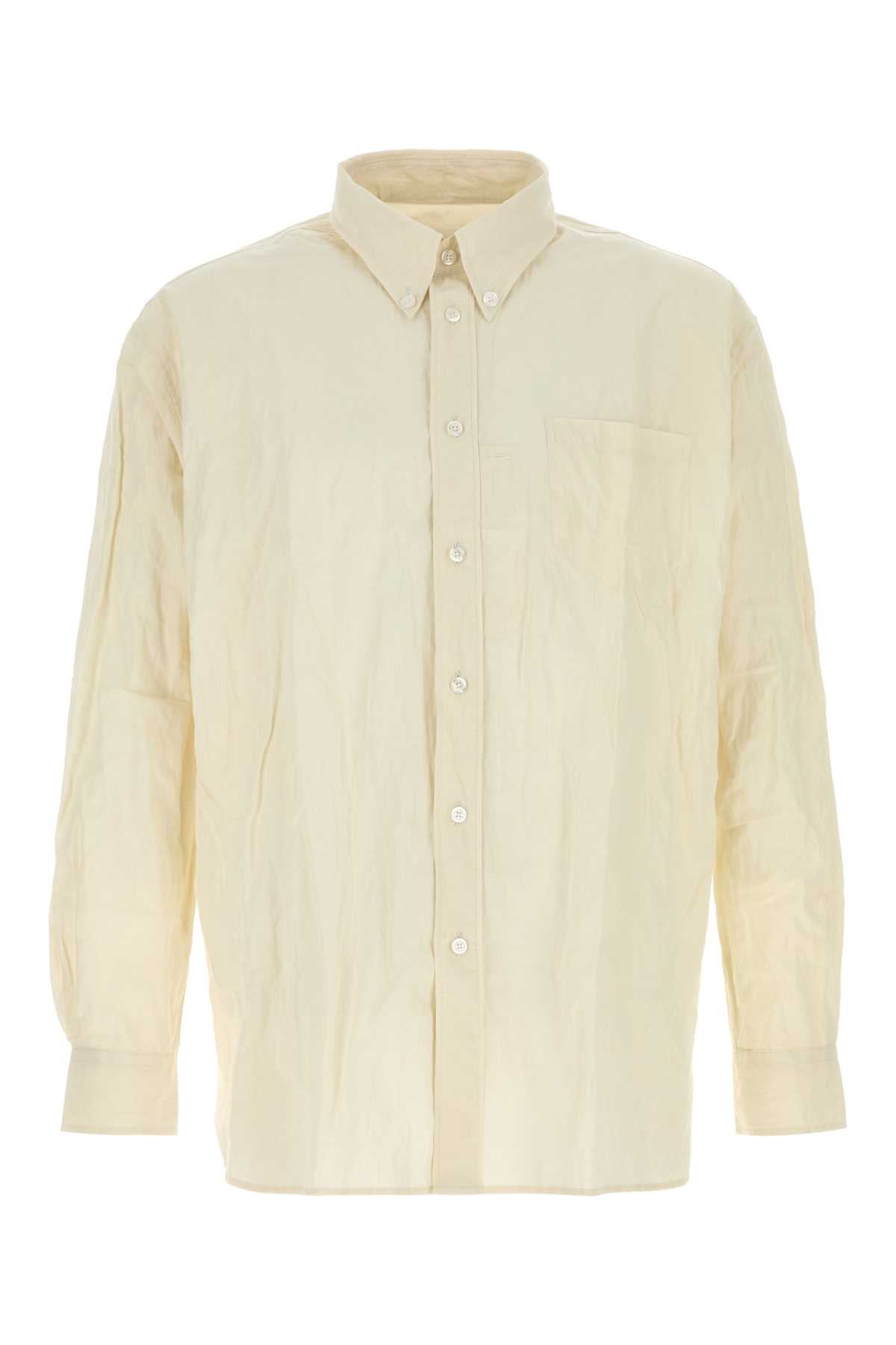 Willy Chavarria Men Cream Poplin Shirt WILLY CHAVARRIA