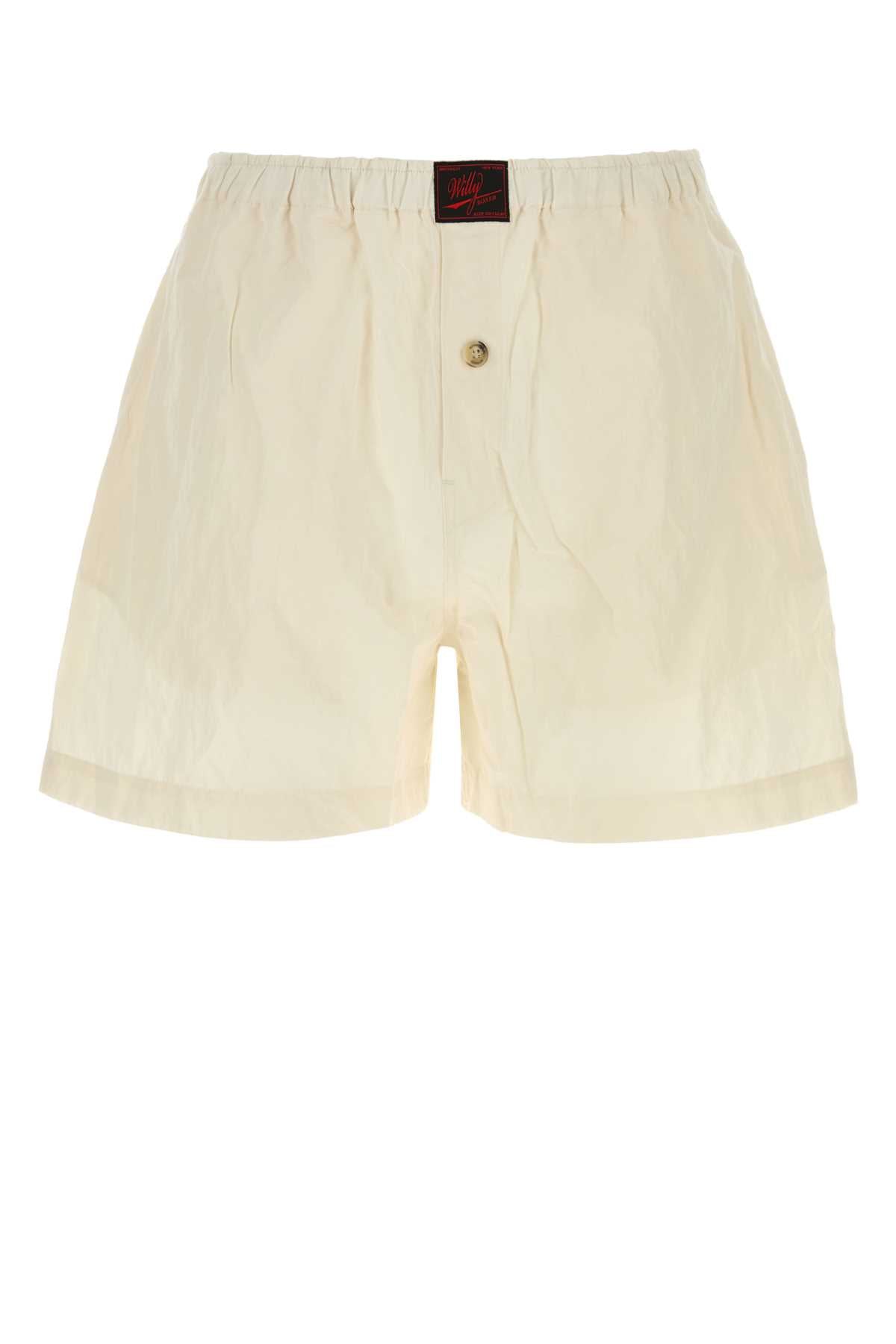 Willy Chavarria Men Ivory Cotton Blend Willy Shorts WILLY CHAVARRIA