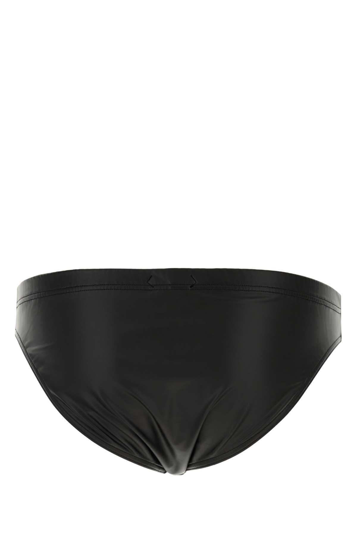 Tom Ford Men Black Synthetic Leather Swimming Brief TOM FORD