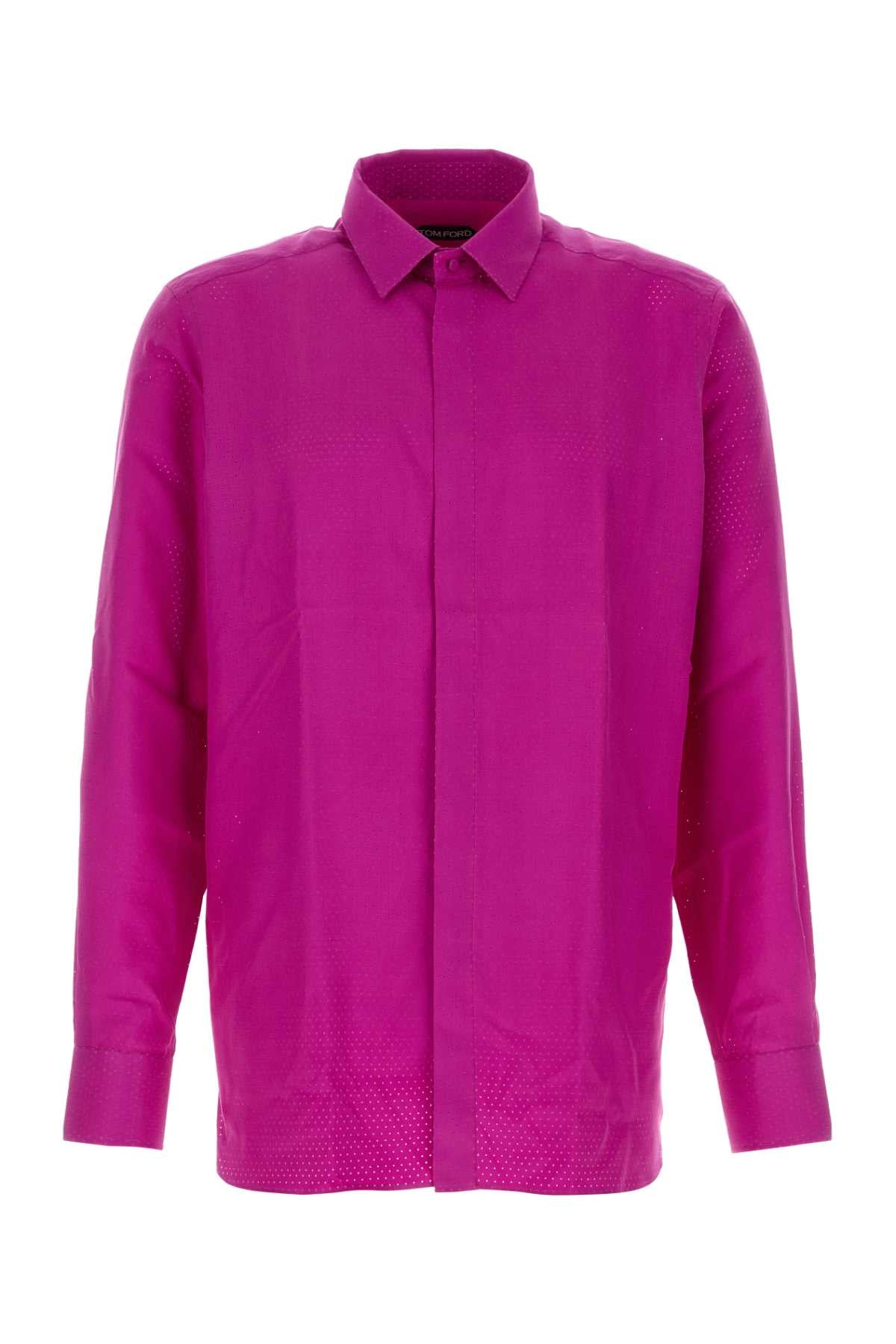 Tom Ford Men Fuchsia Twill Shirt TOM FORD