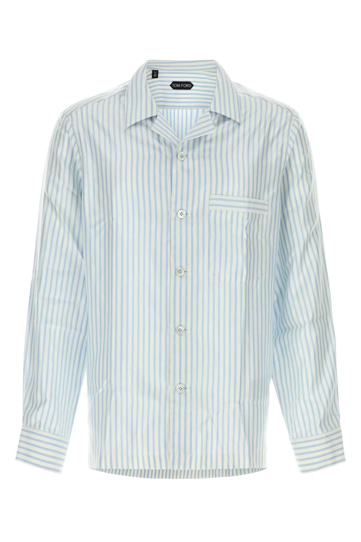 Tom Ford Men Embroidered Satin Shirt TOM FORD