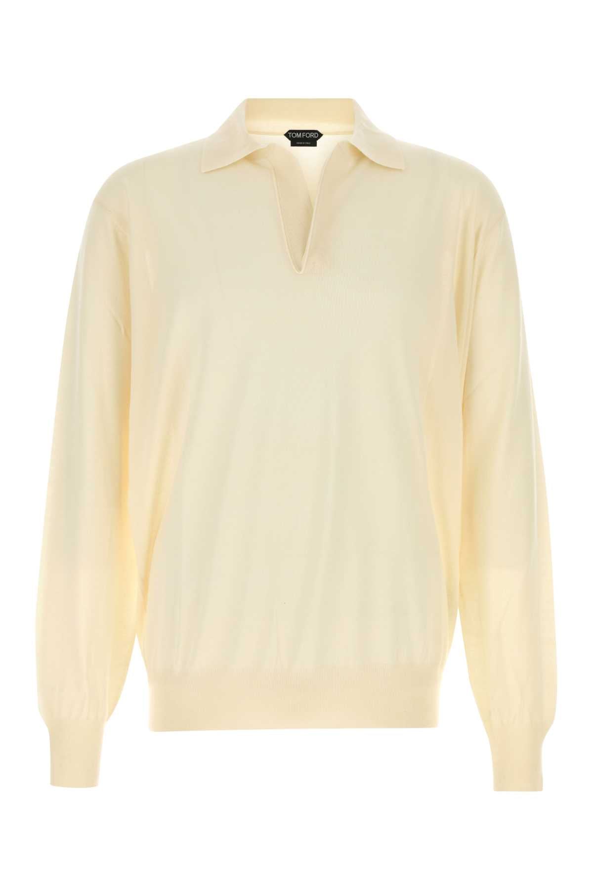 Tom Ford Men Ivory Cashmere Polo Shirt TOM FORD